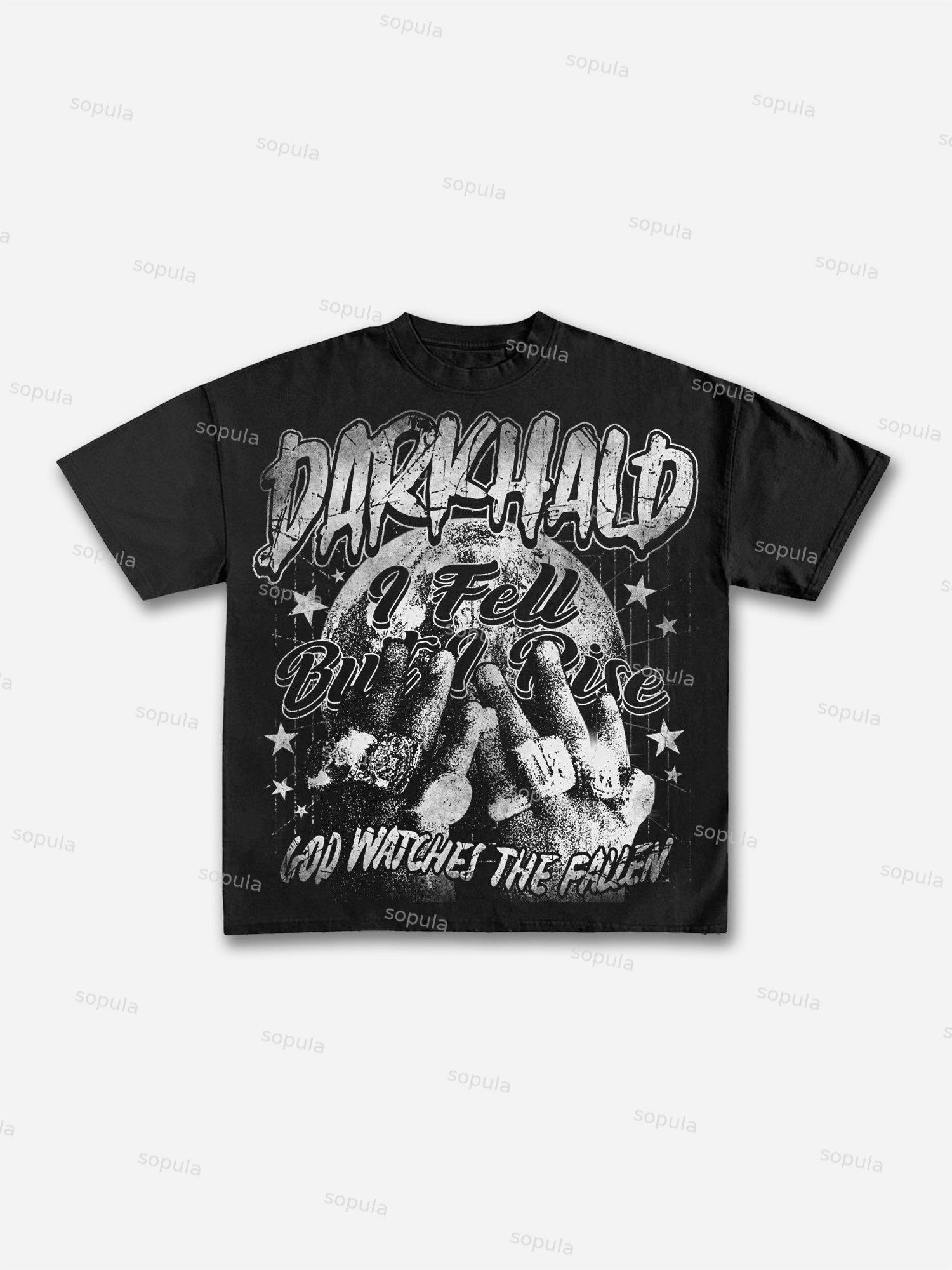 I Fell, But I Rise Street Religion Vintage Graphic Cotton T-shirt Product Image