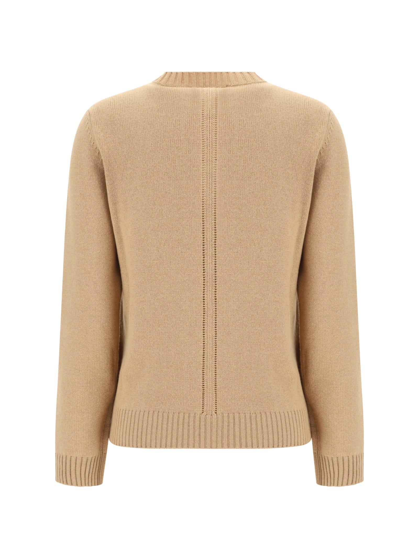 FABIANA FILIPPI Crew Neck Sweater With Openweave Detail In Cammello Product Image