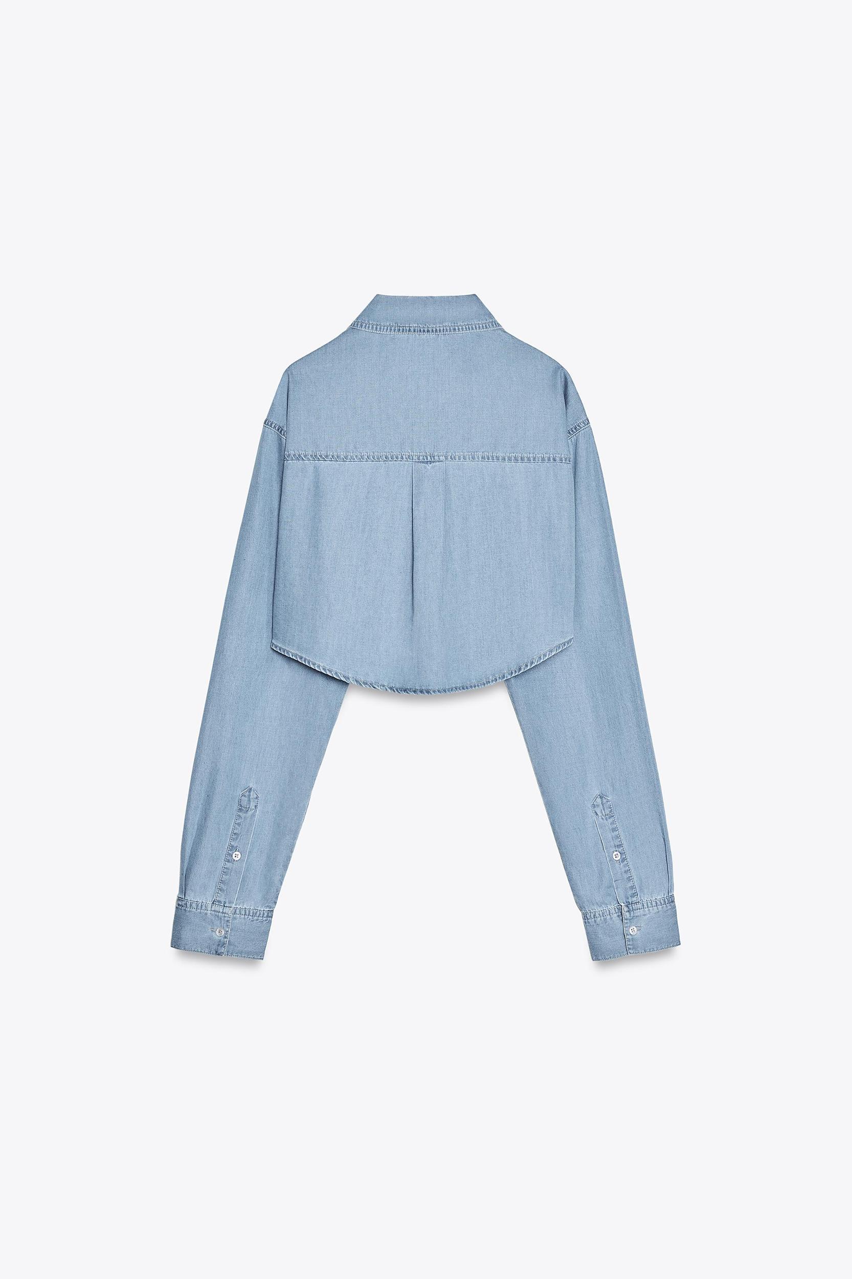 TRF CROP DENIM SHIRT Product Image