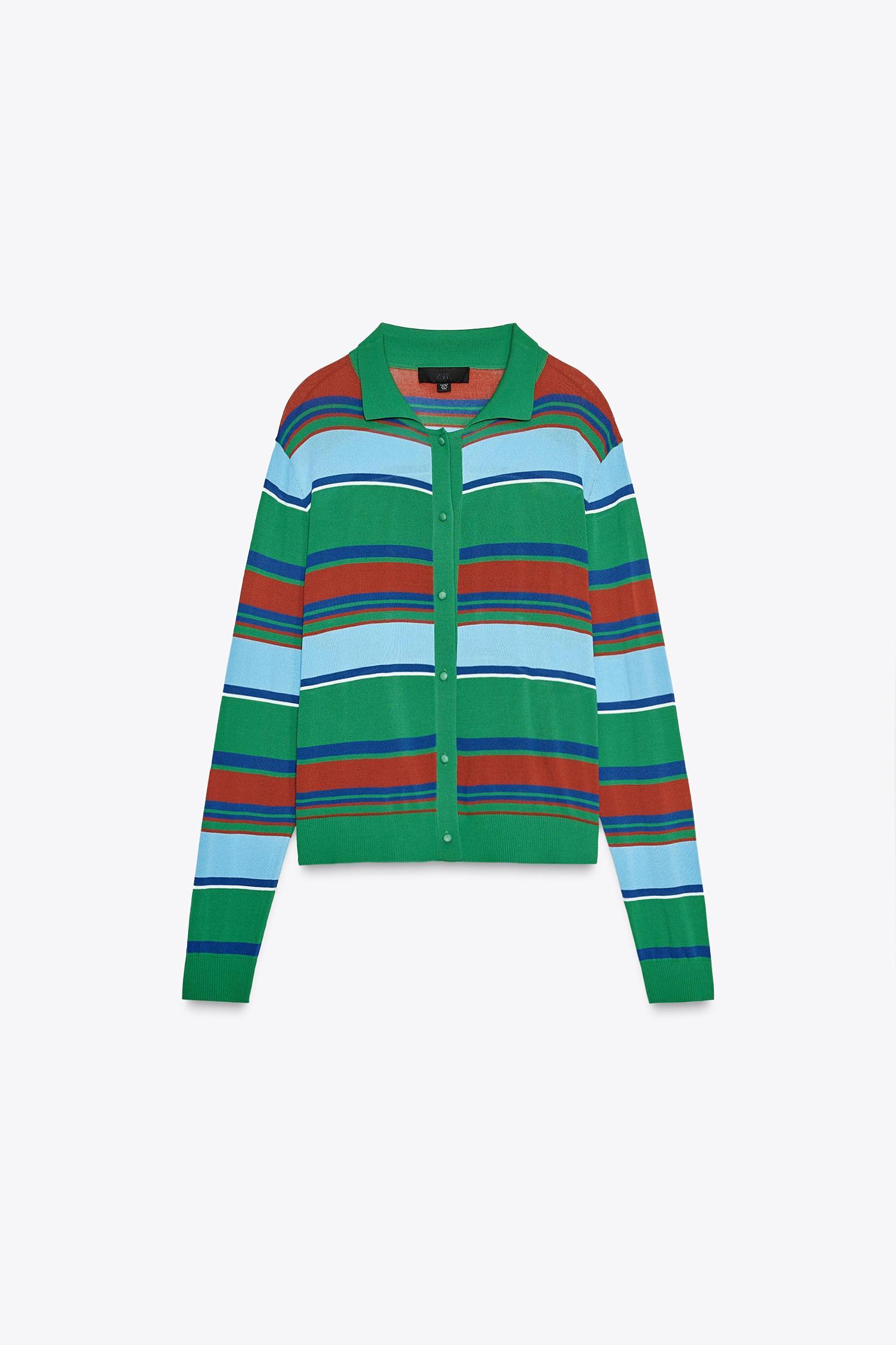 STRIPED POLO CARDIGAN Product Image