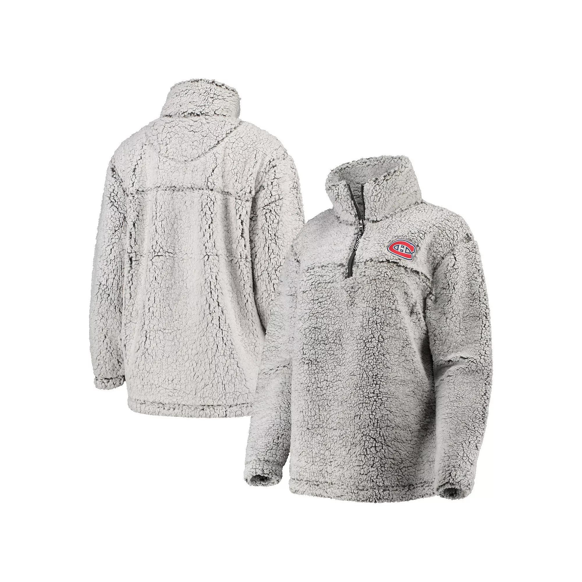 Women's G-III 4Her by Carl Banks Gray Toronto Maple Leafs Sherpa Quarter-Zip Pullover Jacket, Size: Small, Mpl Grey Product Image