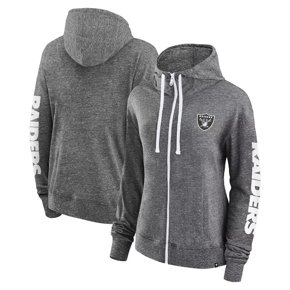 Women's Fanatics Branded Heather Charcoal Las Vegas Raiders Opening Coin Flip Hoodie Full-Zip Sweatshirt, Size: XS, Lvr Charco Product Image
