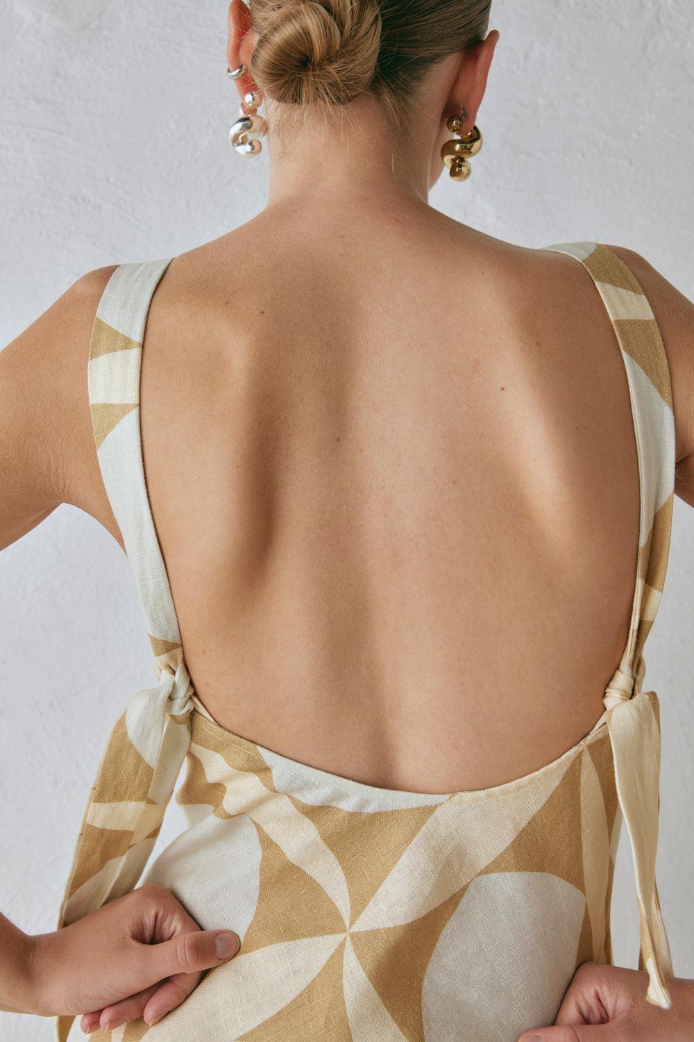 Talia Linen Midi Dress Scope Product Image