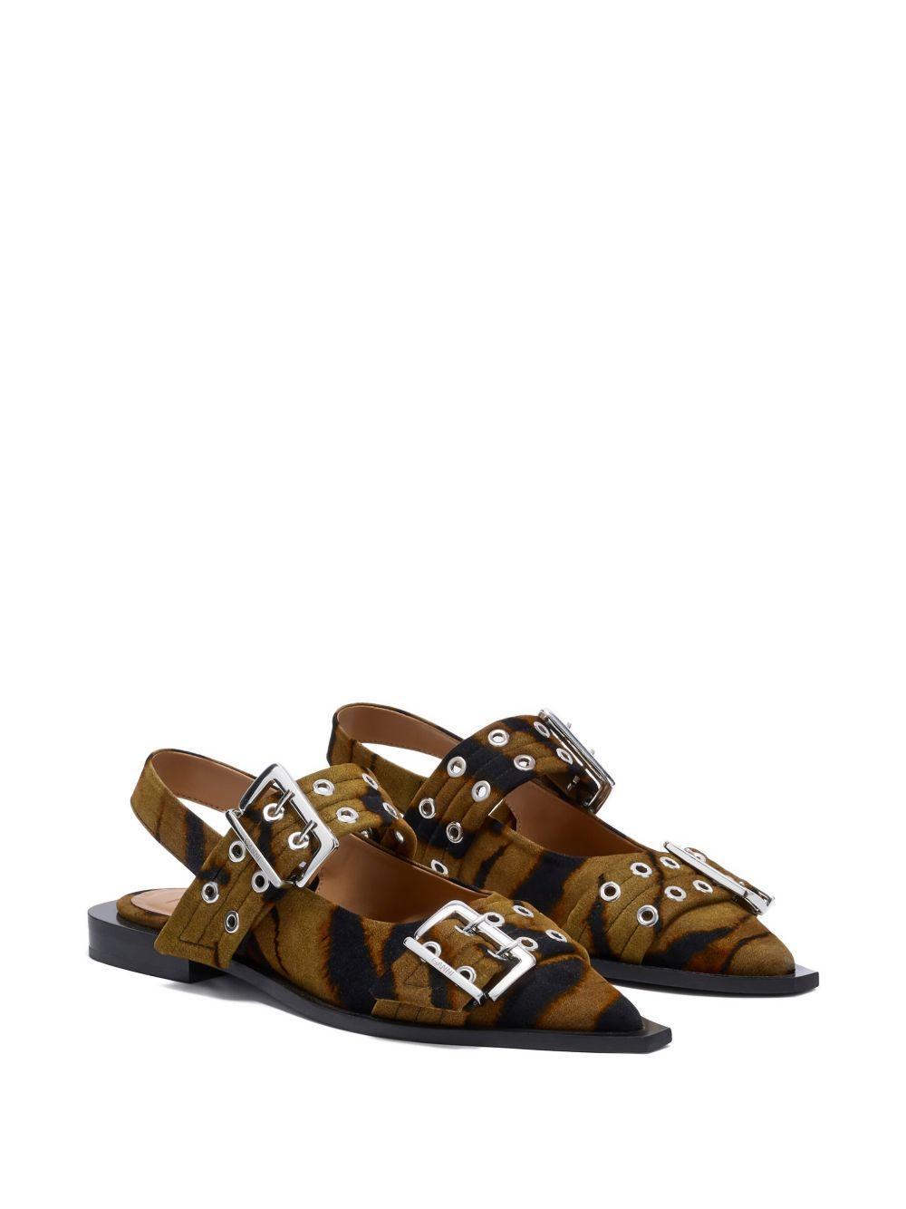 buckle-detail zebra-print mules Product Image