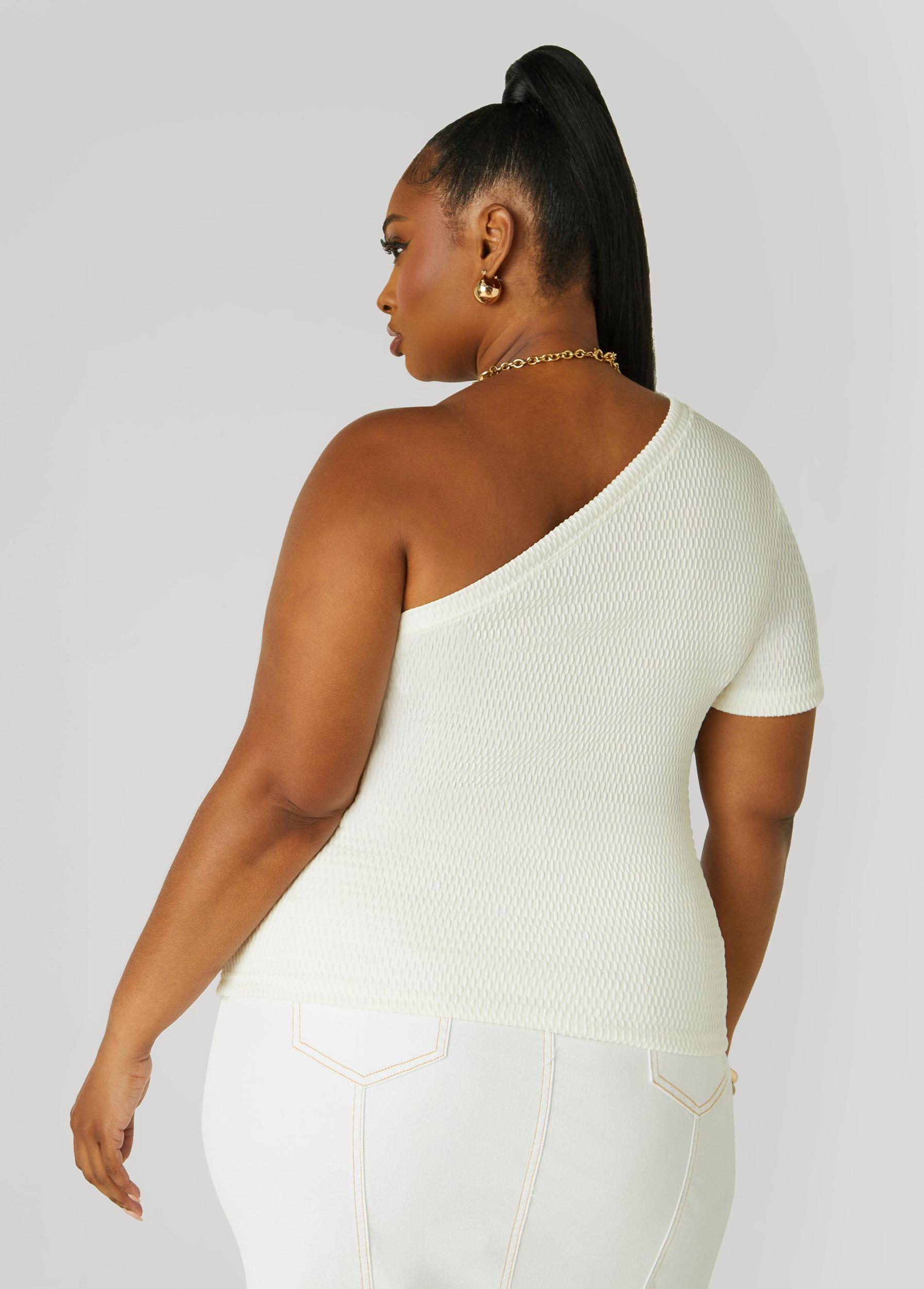 Textured One Shoulder Top Product Image