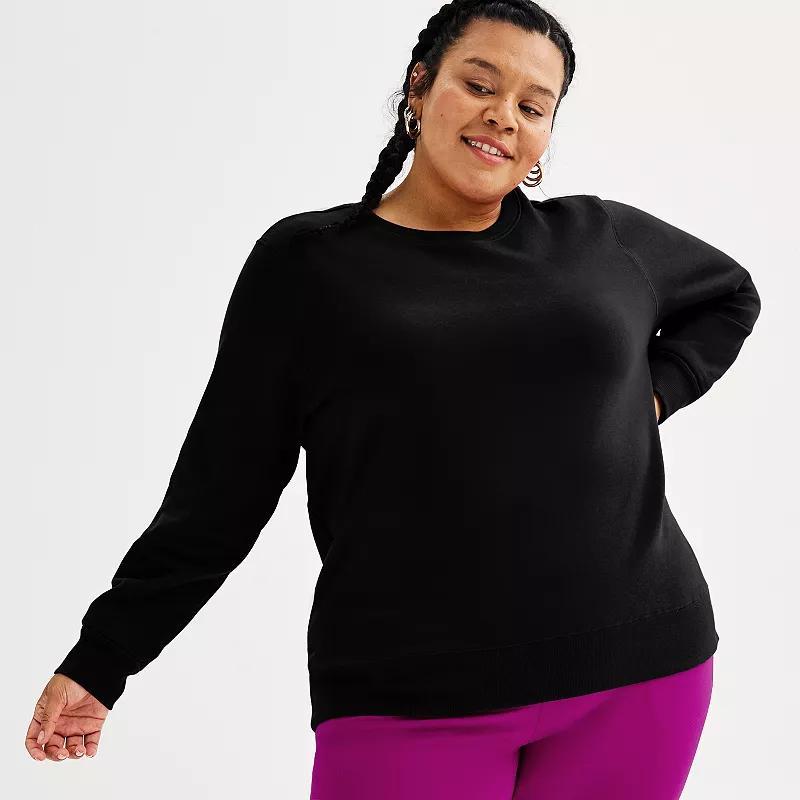 Plus Size Tek Gear® Ultrasoft Fleece Crewneck Sweatshirt, Women's, Size: 2XL, Mineral Black Product Image