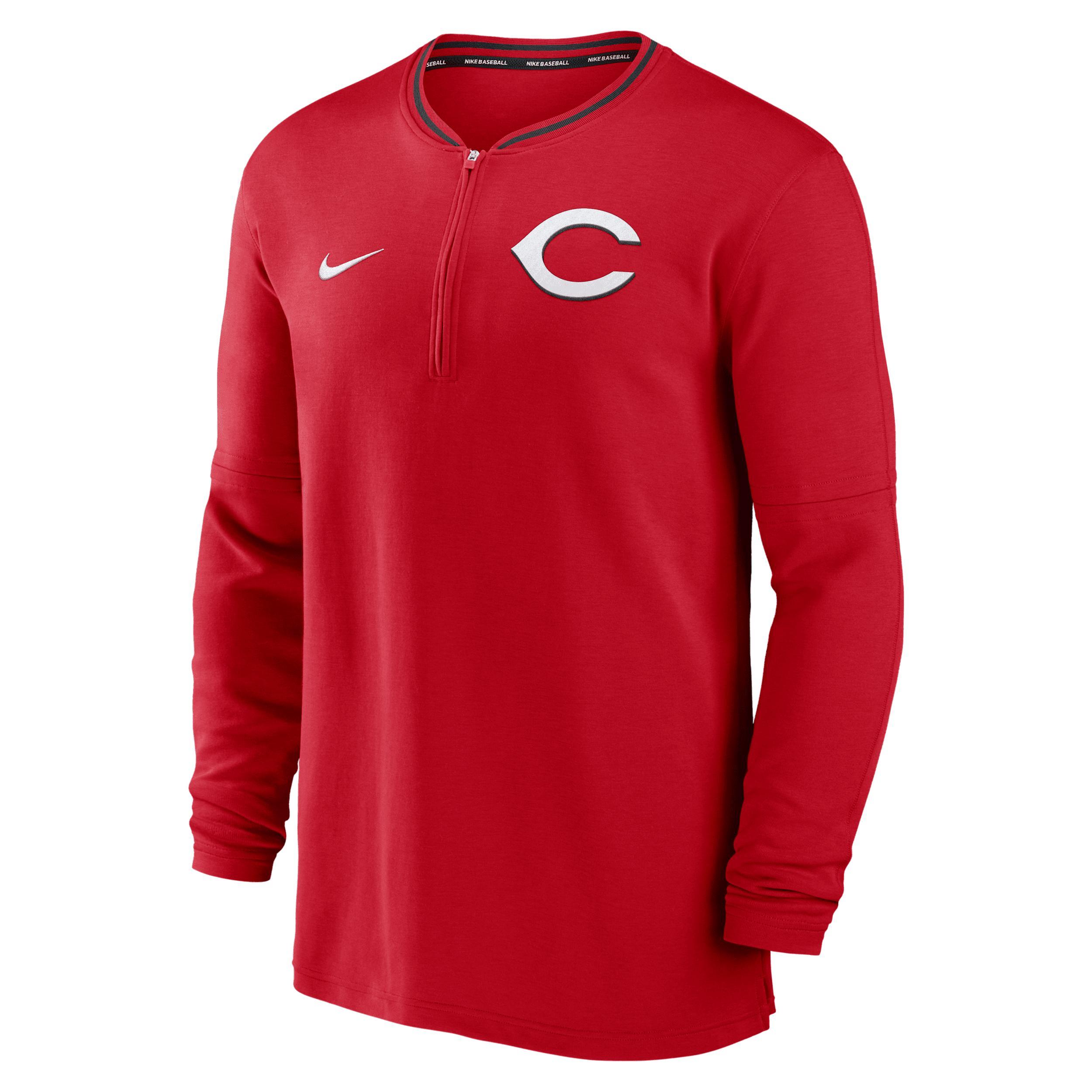 Cincinnati Reds Authentic Collection Nike Men's Dri-FIT MLB 1/2-Zip Long-Sleeve Top Product Image