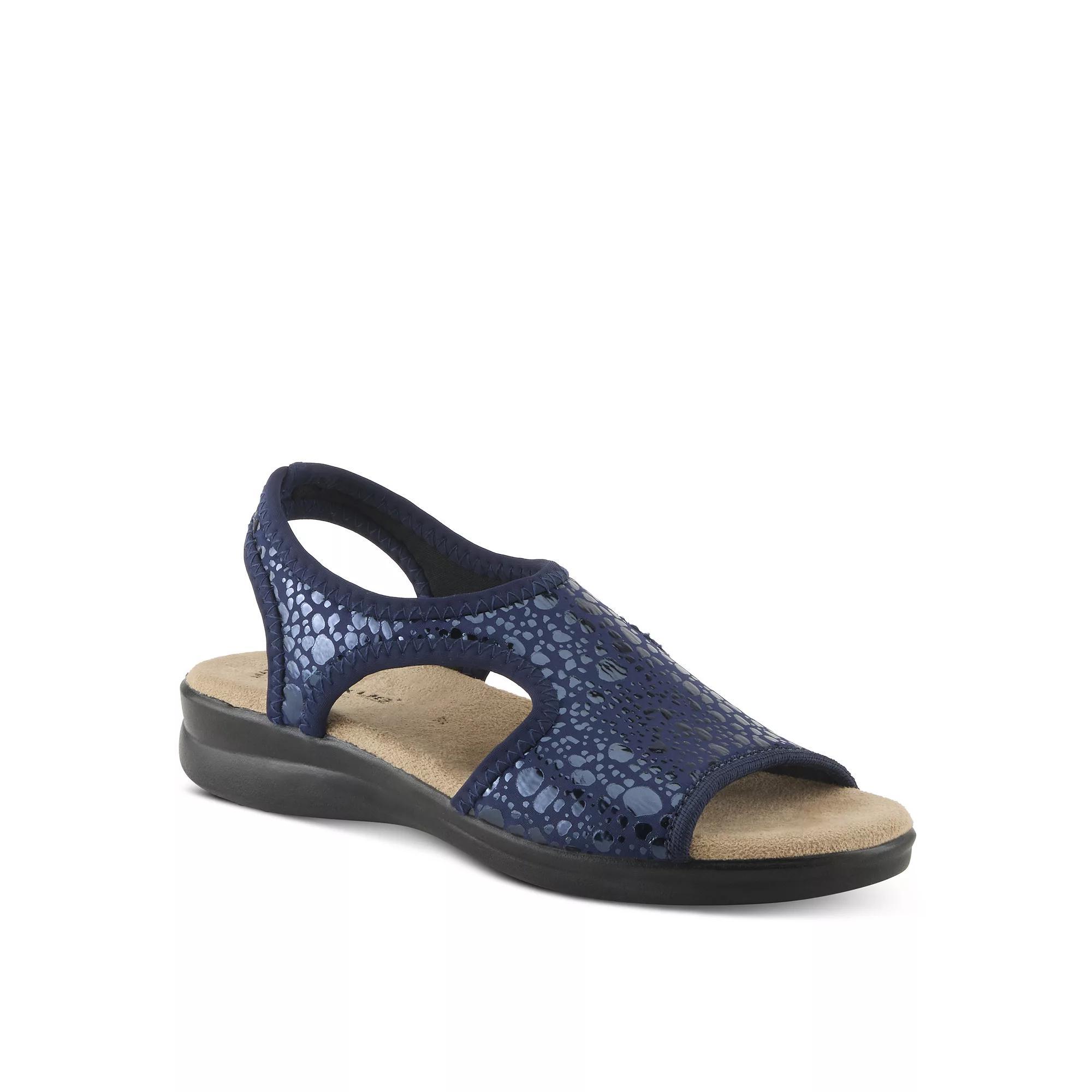 Flexus Nyaman-Crackle Women's Ankle Strap Sandals, Size: 40, Blue Product Image