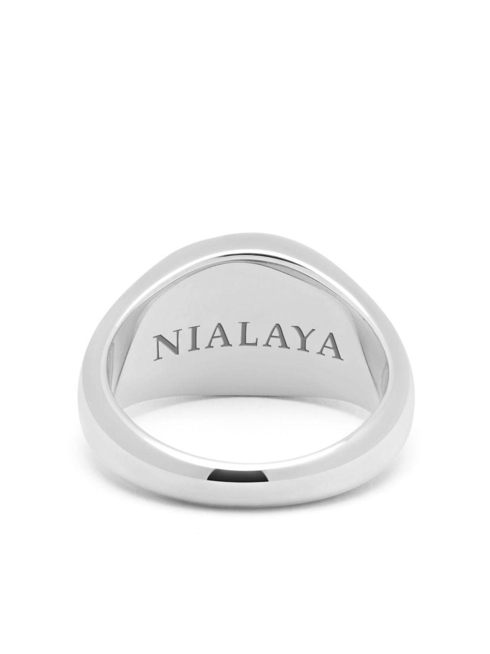turquoise engraved signet ring Product Image