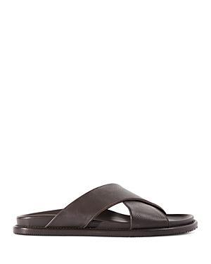Mens Punta Crisscross Leather Slide Sandals Product Image