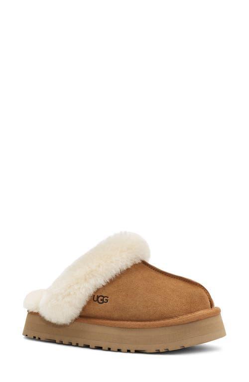 UGG Disquette Suede Fur Platform Slippers Product Image