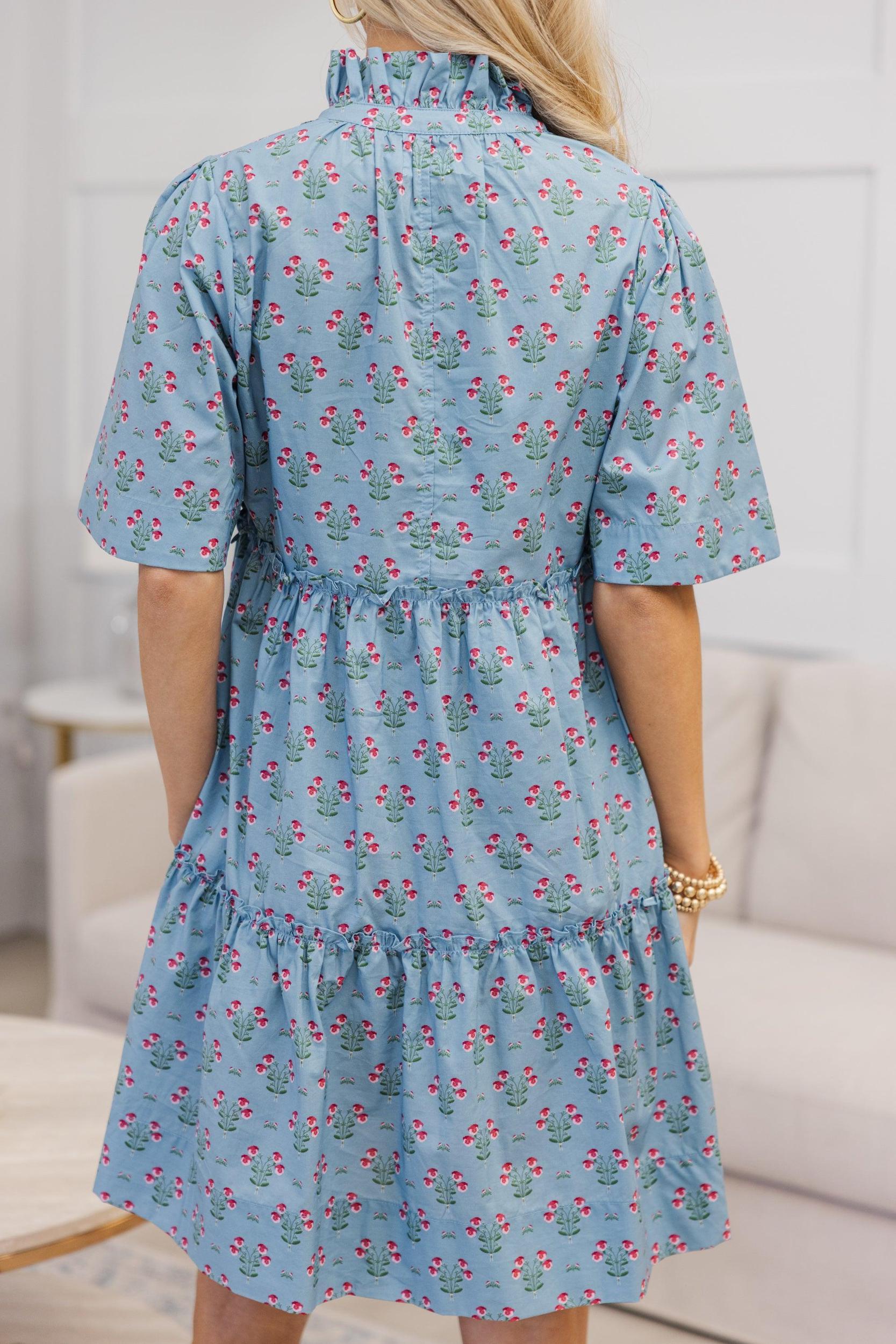 NURSING COLLECTION: Feeling Your Best Blue Floral Medallion Dress Female Product Image