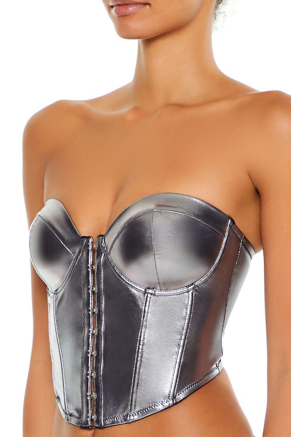 Metallic Lingerie Corset Tube Top | Forever 21 Product Image