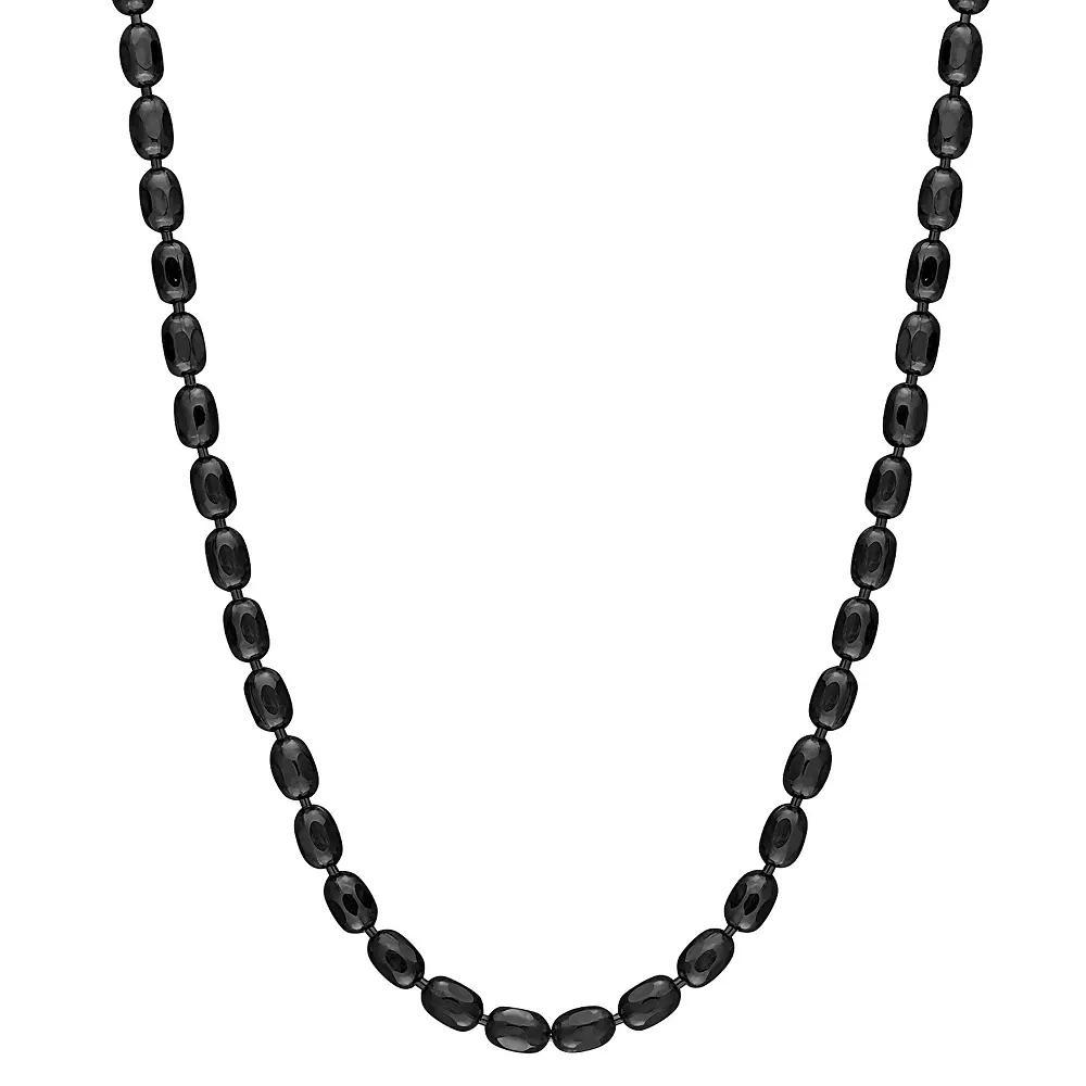 Stella Grace Black Plated Silver Ball Chain Necklace, Womens Sterling Product Image