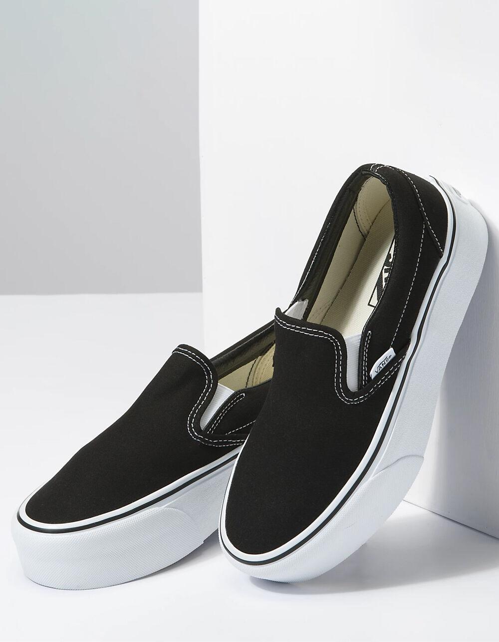 VANS Classic Slip-On Stackform Womens Shoes - BLK/WHT Product Image