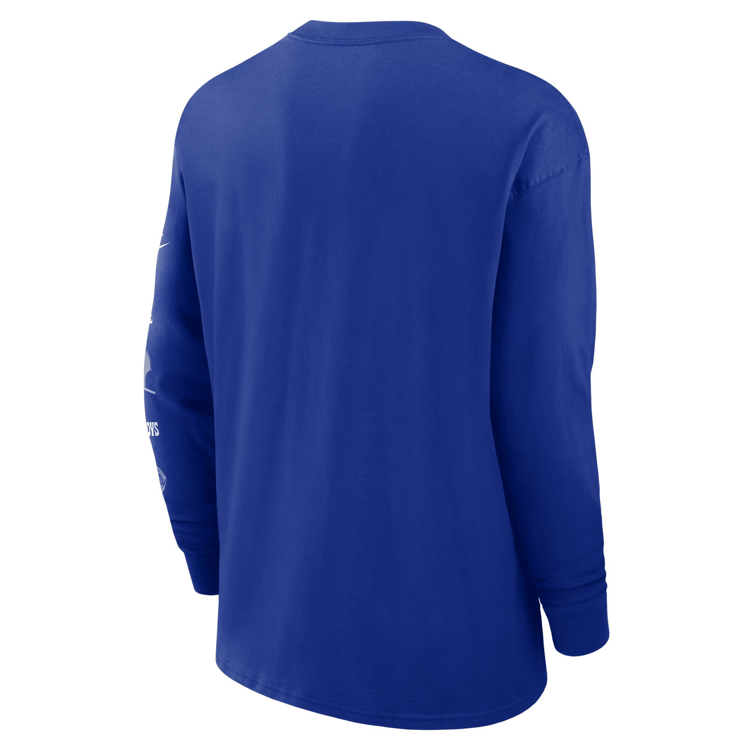 Men's Nike Royal New England Patriots Rewind Heavy Max 90 Pocket Long Sleeve T-Shirt, Size: Large, Blue Product Image