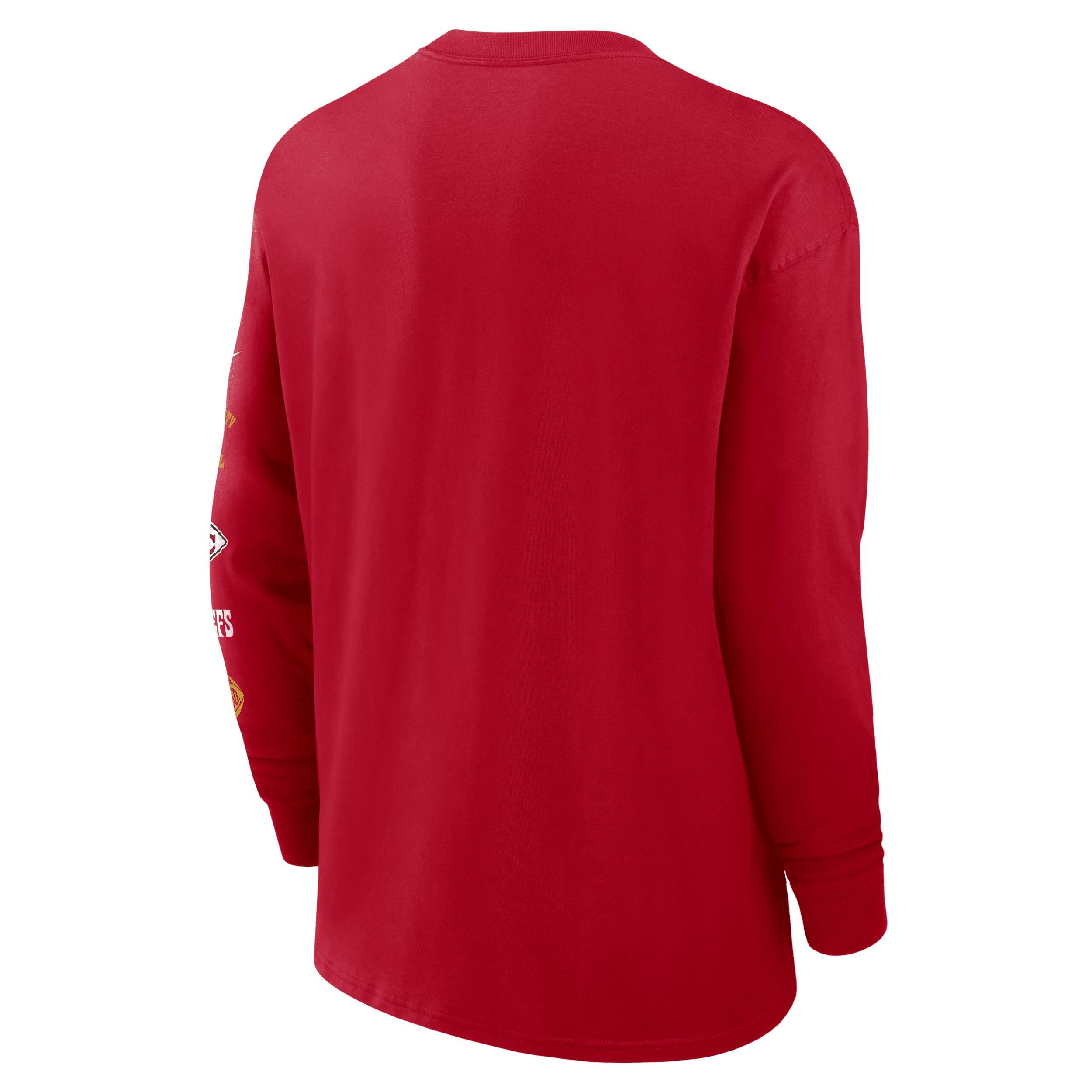 Men's Nike Royal New England Patriots Rewind Heavy Max 90 Pocket Long Sleeve T-Shirt, Size: Large, Blue Product Image