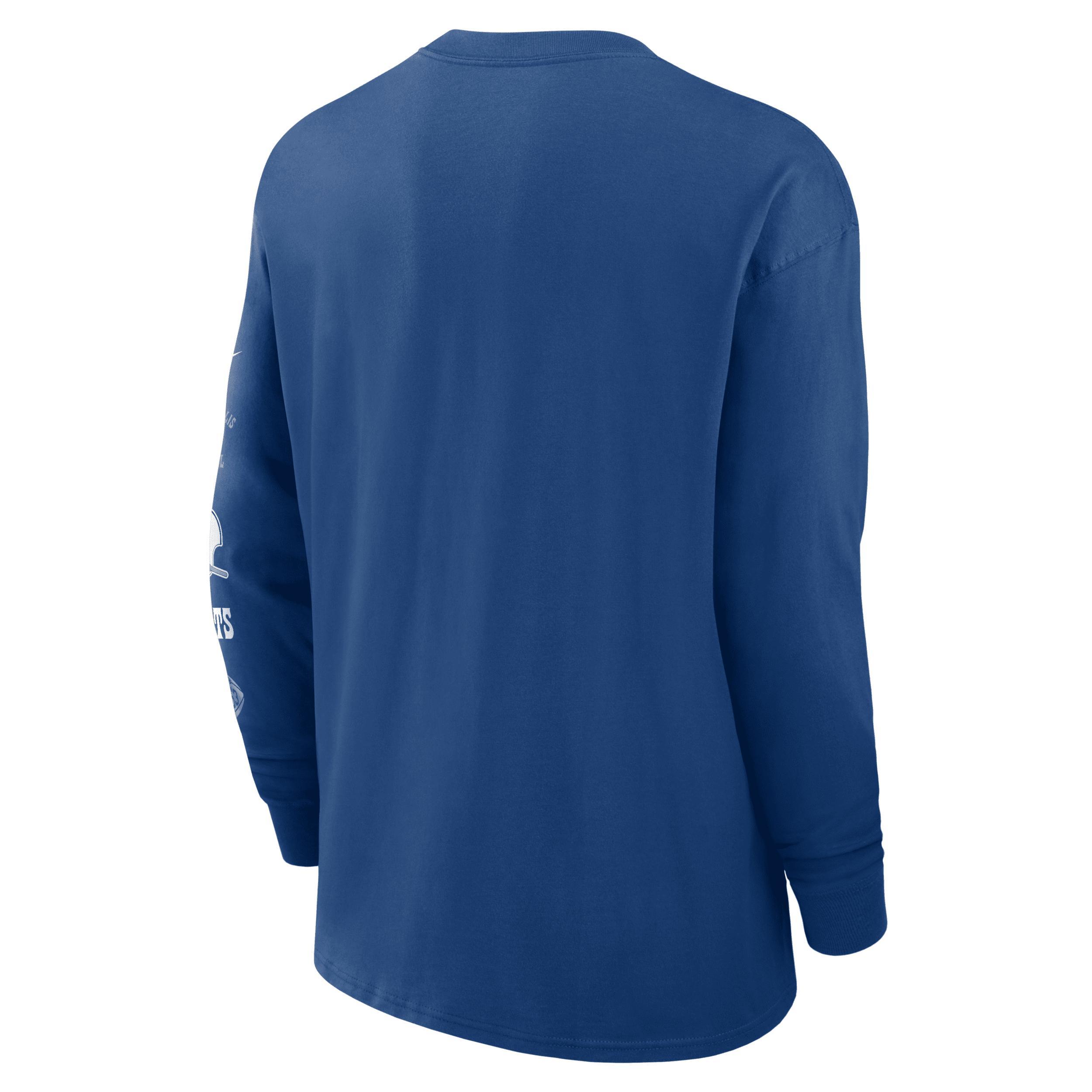 Men's Nike Royal New England Patriots Rewind Heavy Max 90 Pocket Long Sleeve T-Shirt, Size: Large, Blue Product Image