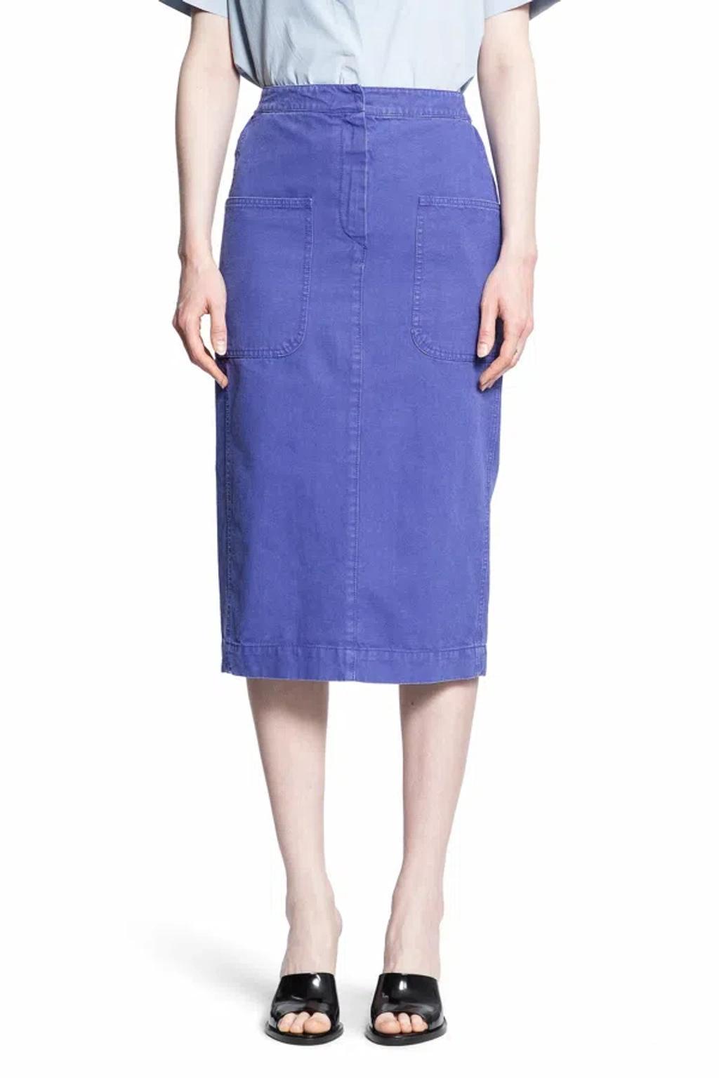 Canvas Pencil Skirt In Purple Product Image