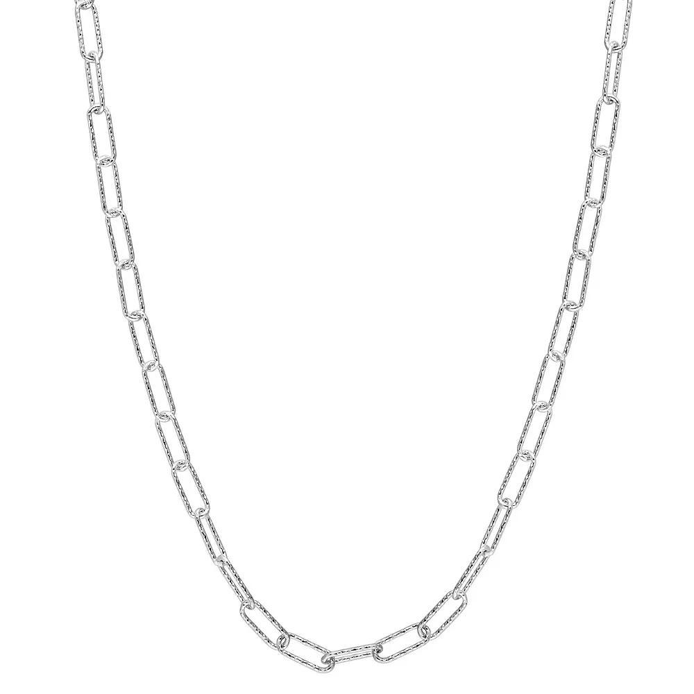 Stella Grace Sterling Silver Fancy Paper Clip Link Chain Necklace, Womens Product Image