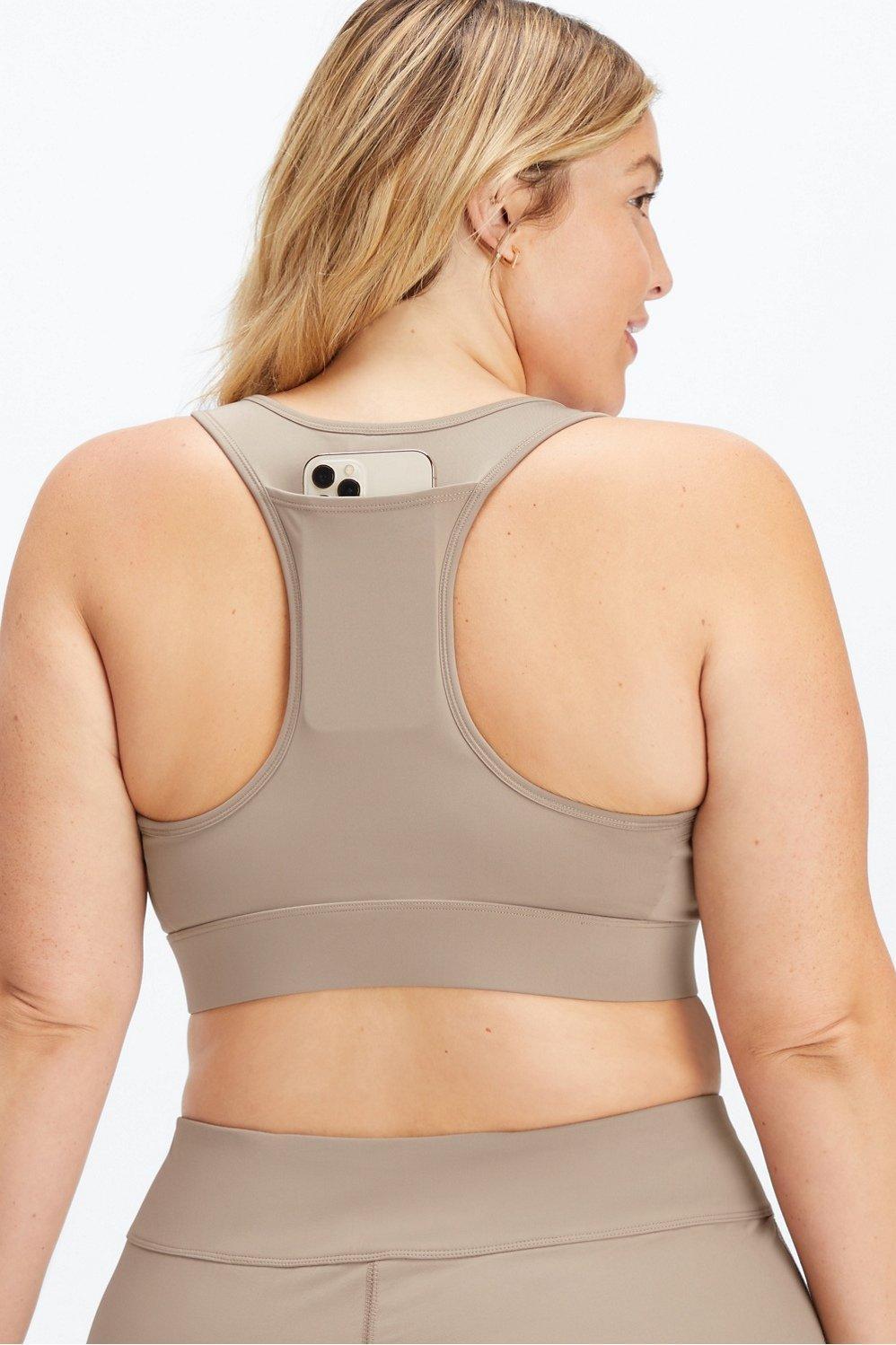 Fabletics Trinity Utility High Impact Sports Bra Womens Smoke plus Size 3X Product Image