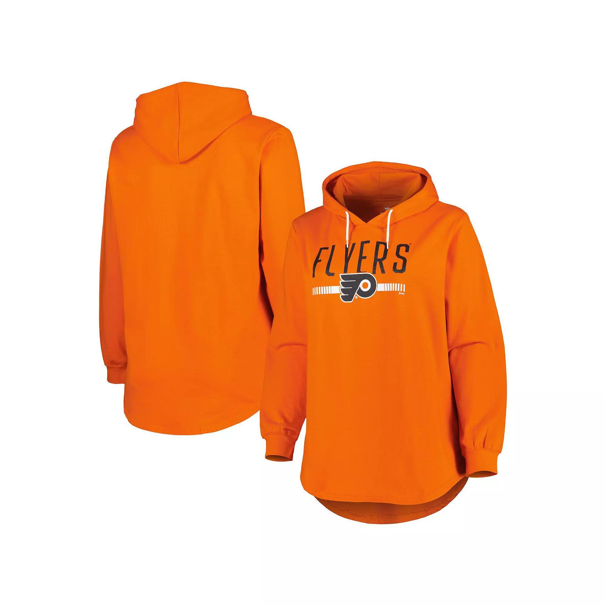 Women's Heather Orange Philadelphia Flyers Plus Size Fleece Pullover Hoodie, Size: 3XL, Fly Orange Product Image