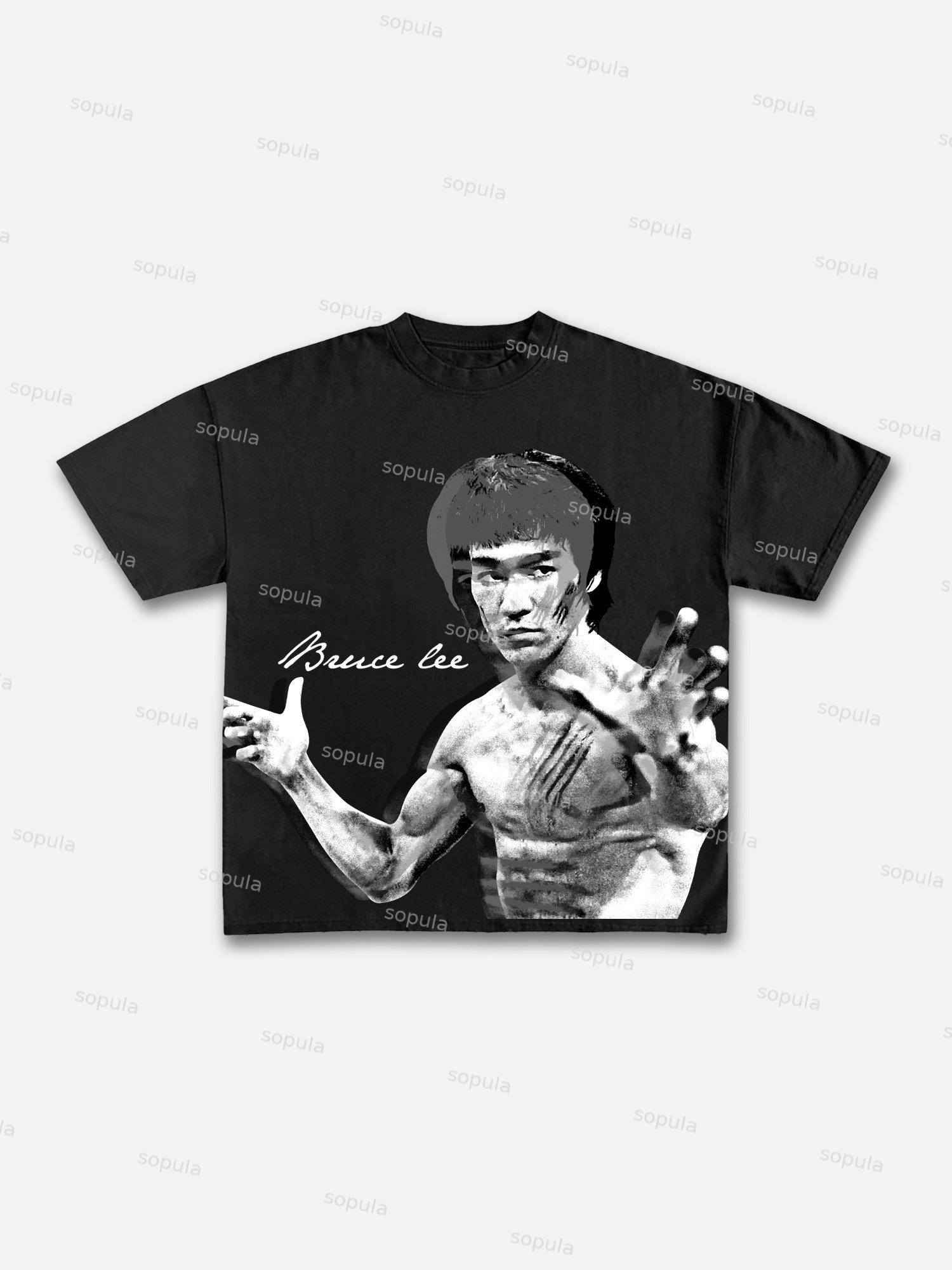 Vintage Bruce Lee Graphic Cotton T-shirt Product Image
