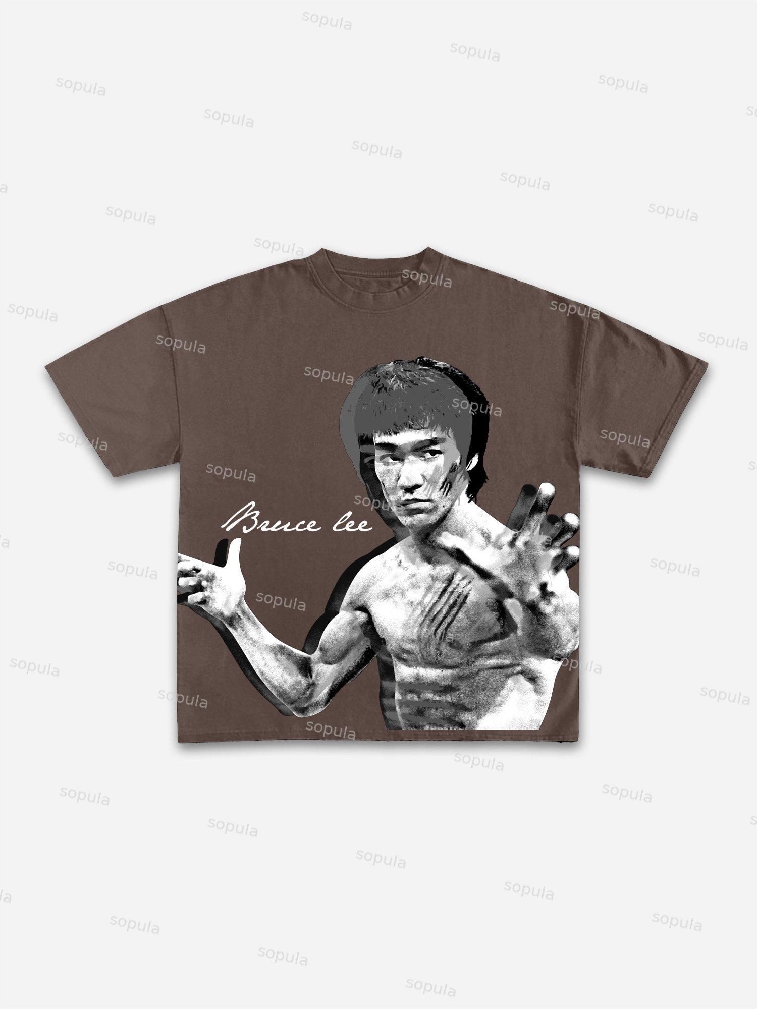 Vintage Bruce Lee Graphic Cotton T-shirt Product Image
