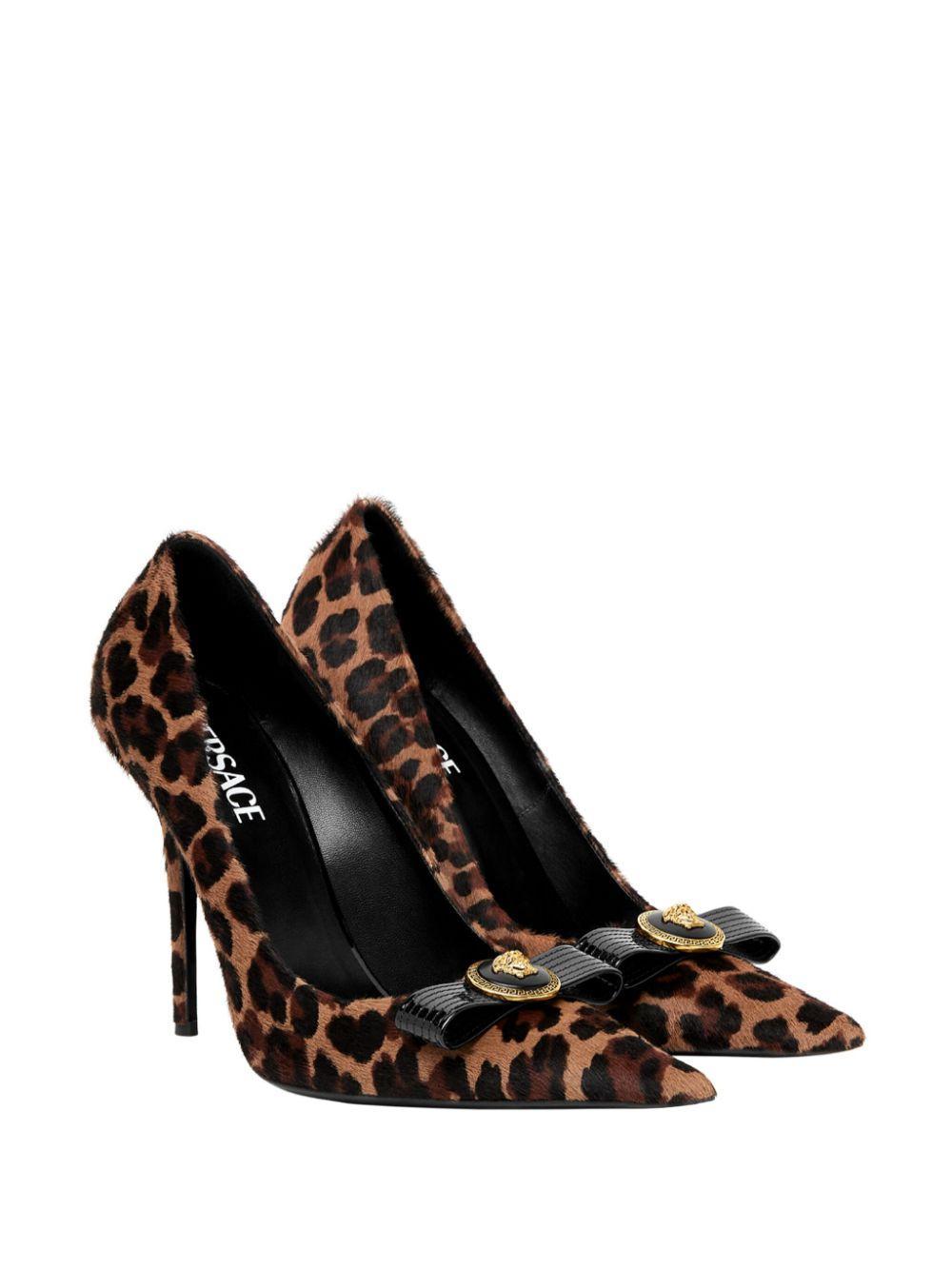 VERSACE Pump T.110 Calf Leather In Brown Product Image