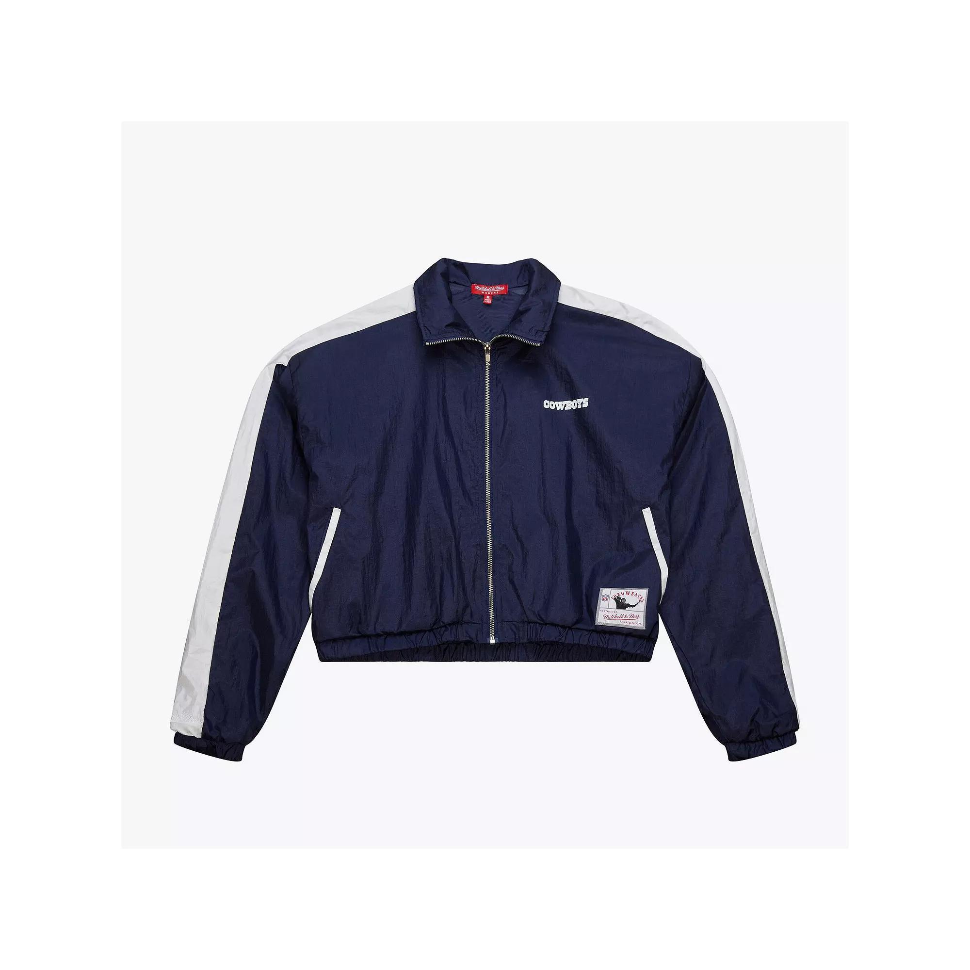 Women's Mitchell & Ness  Navy Dallas Cowboys Nylon Full-Zip Jacket, Size: 2XL, Blue Product Image