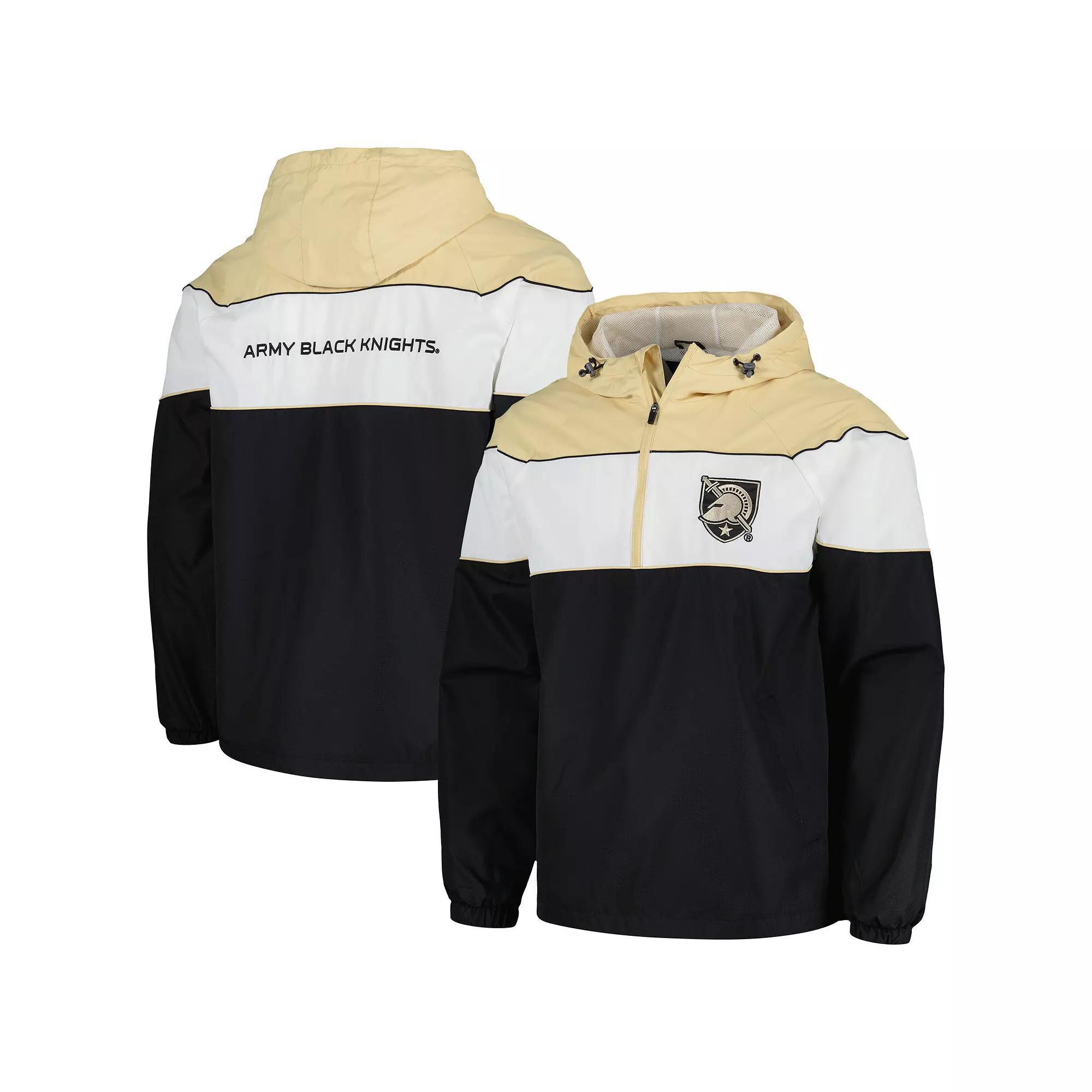 Men's G-III Sports by Carl Banks Black Army Black Knights Center Line Half-Zip Raglan Hoodie Jacket, Size: Large, Nc2 Black Product Image