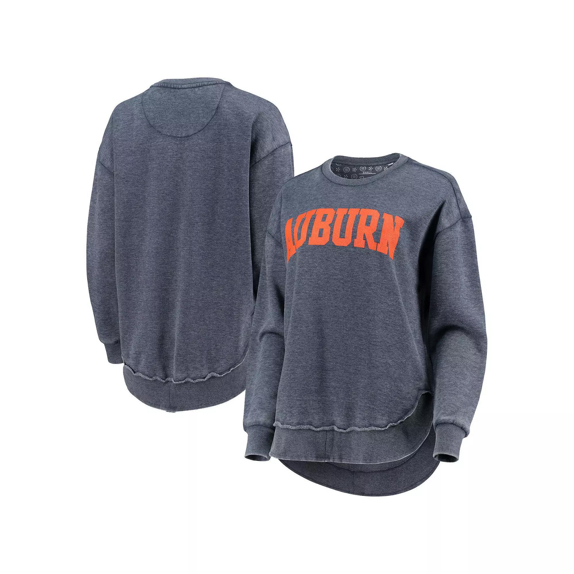 Women's Pressbox Navy Auburn Tigers Vintage Wash Pullover Sweatshirt, Size: Medium, Blue Product Image