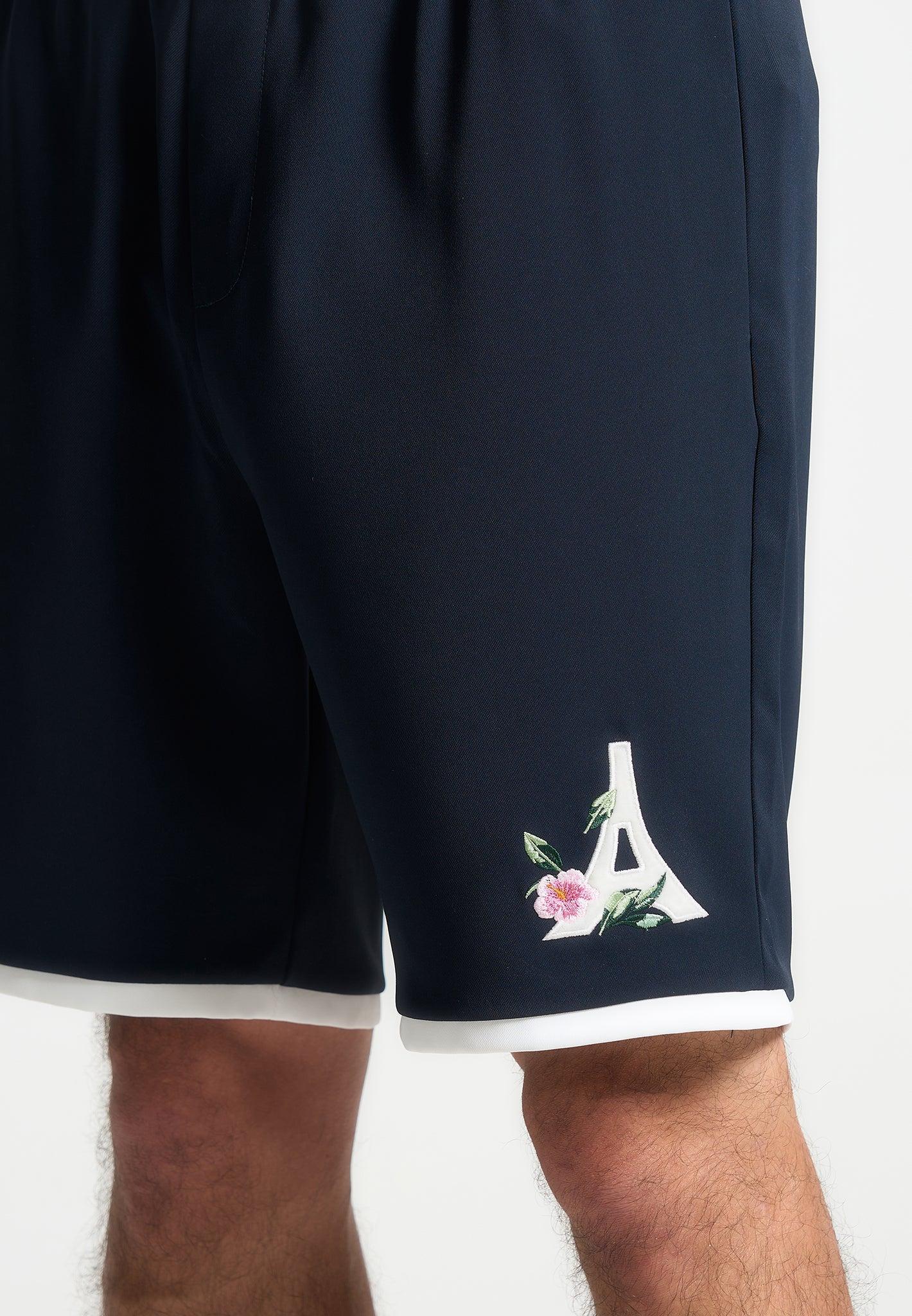 Velvet Eiffel Shorts  - Navy/White Male Product Image
