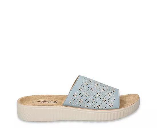 Easy Street Ivey Comfort Women's Platform Slide Sandals, Size: 6 Wide, Yellow Product Image