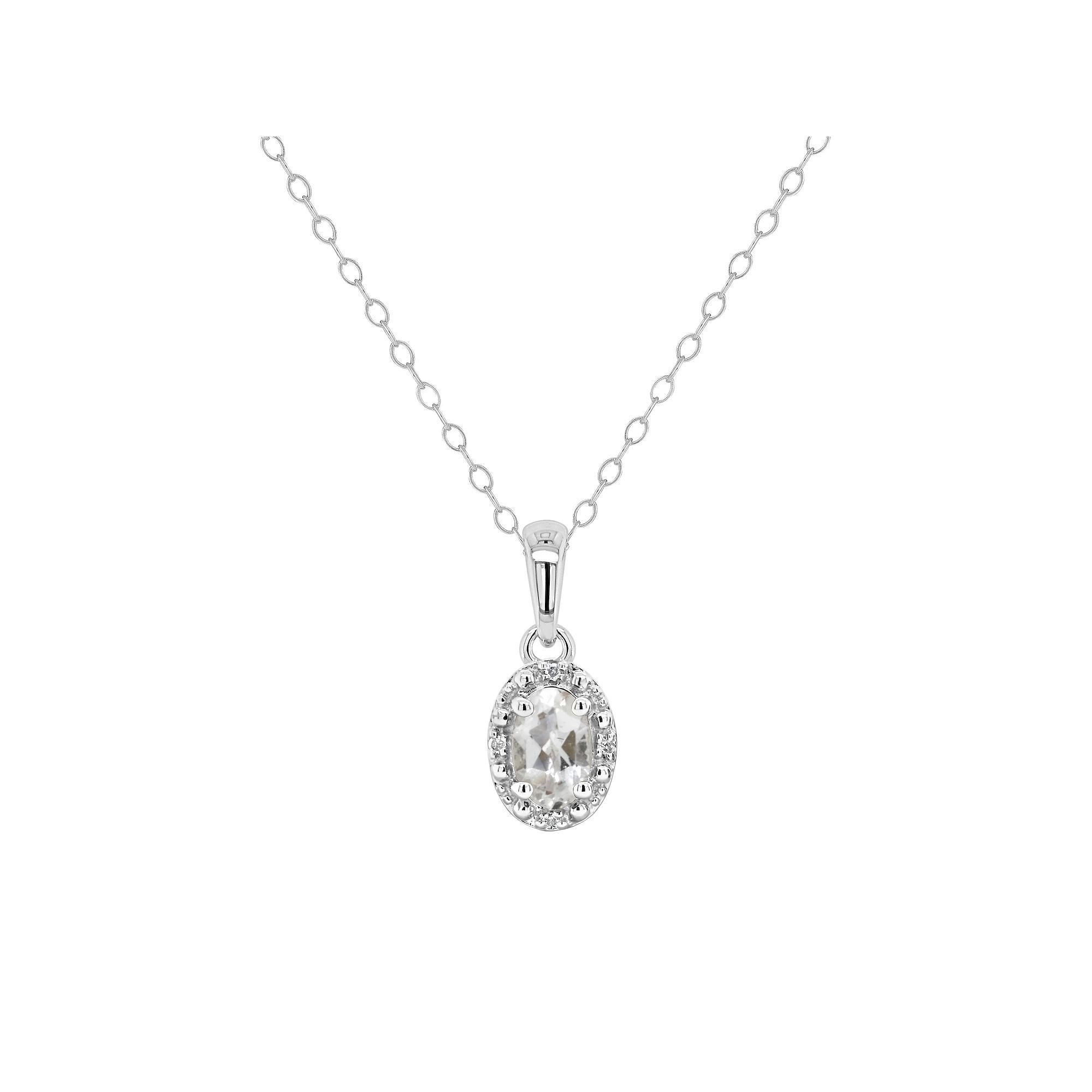 Celebration Gems Sterling Silver Gemstone & Diamond Accent Pendant Necklace, Womens Purple Product Image