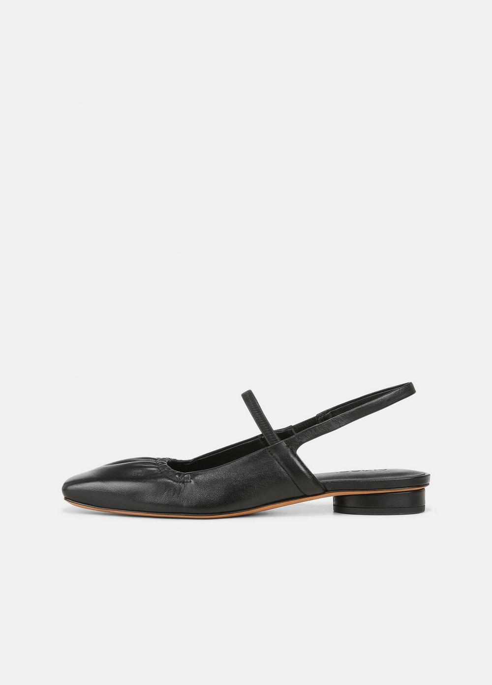 Womens Venice Leather Slingback Flat, Black, Size 5.5 Vince Product Image