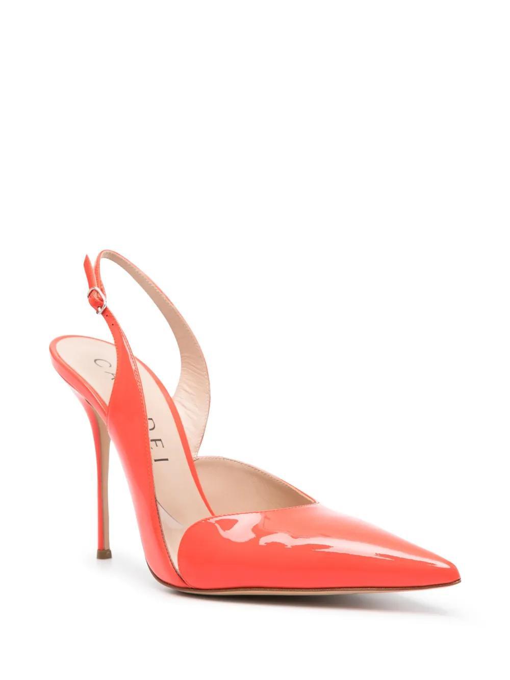 CASADEI Patent-leather Slingback Pumps In Red Product Image
