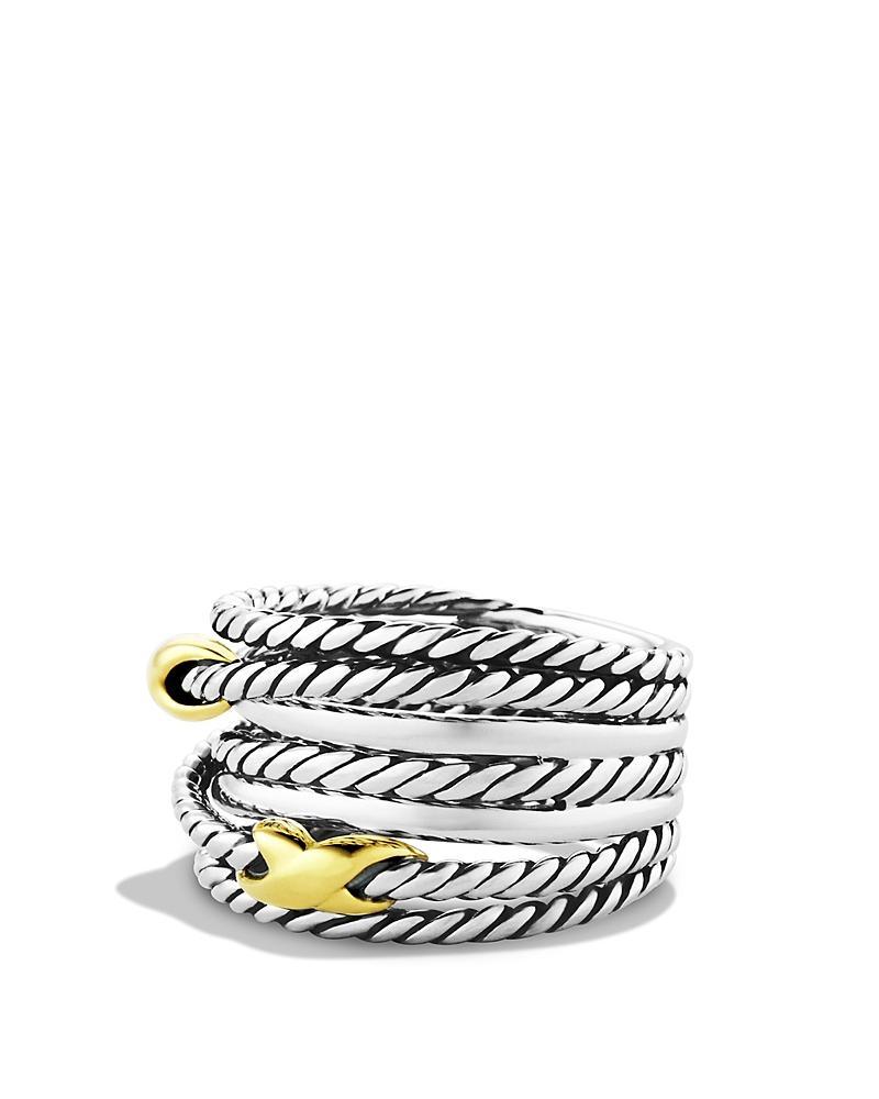 Womens Double X Crossover Ring in Sterling Silver Product Image