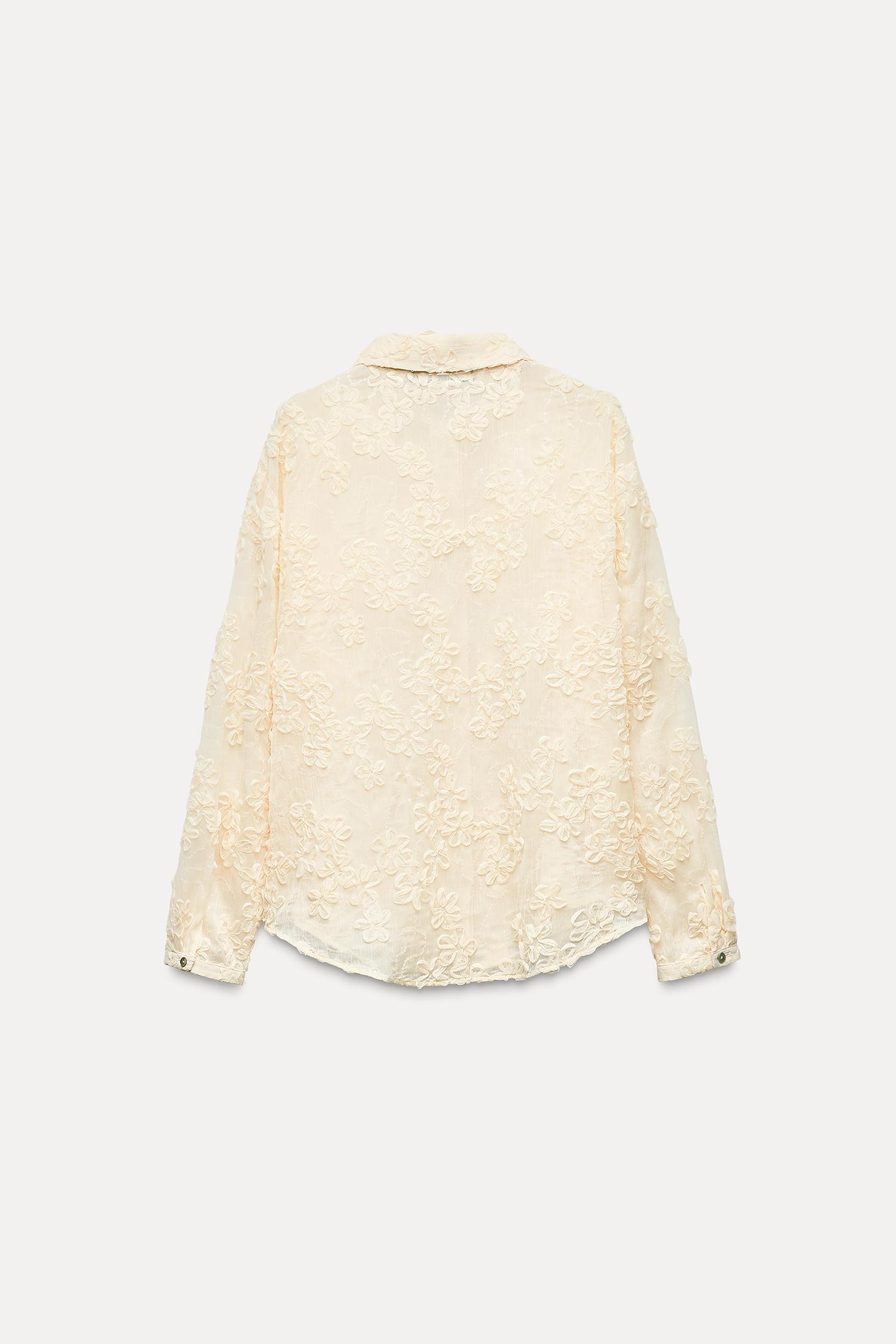 STRUCTURED SEQUINS SEMI-SHEER SHIRT Product Image