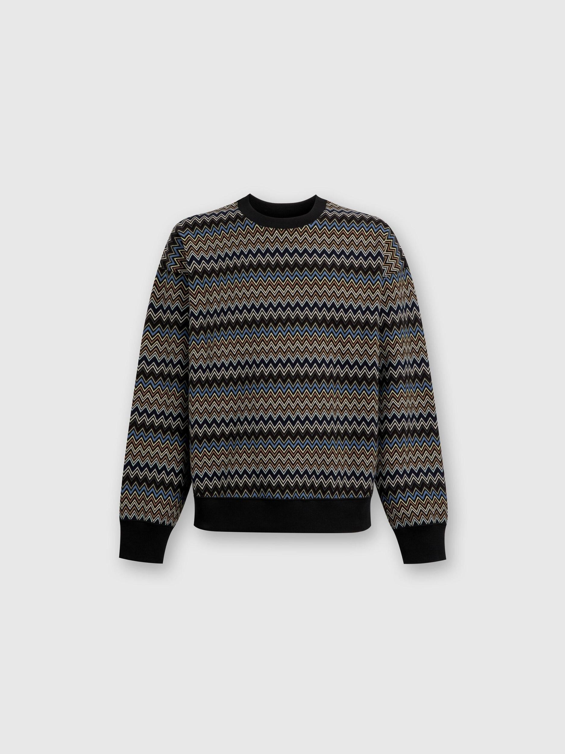 Zig zag cotton crewneck sweatshirt Product Image