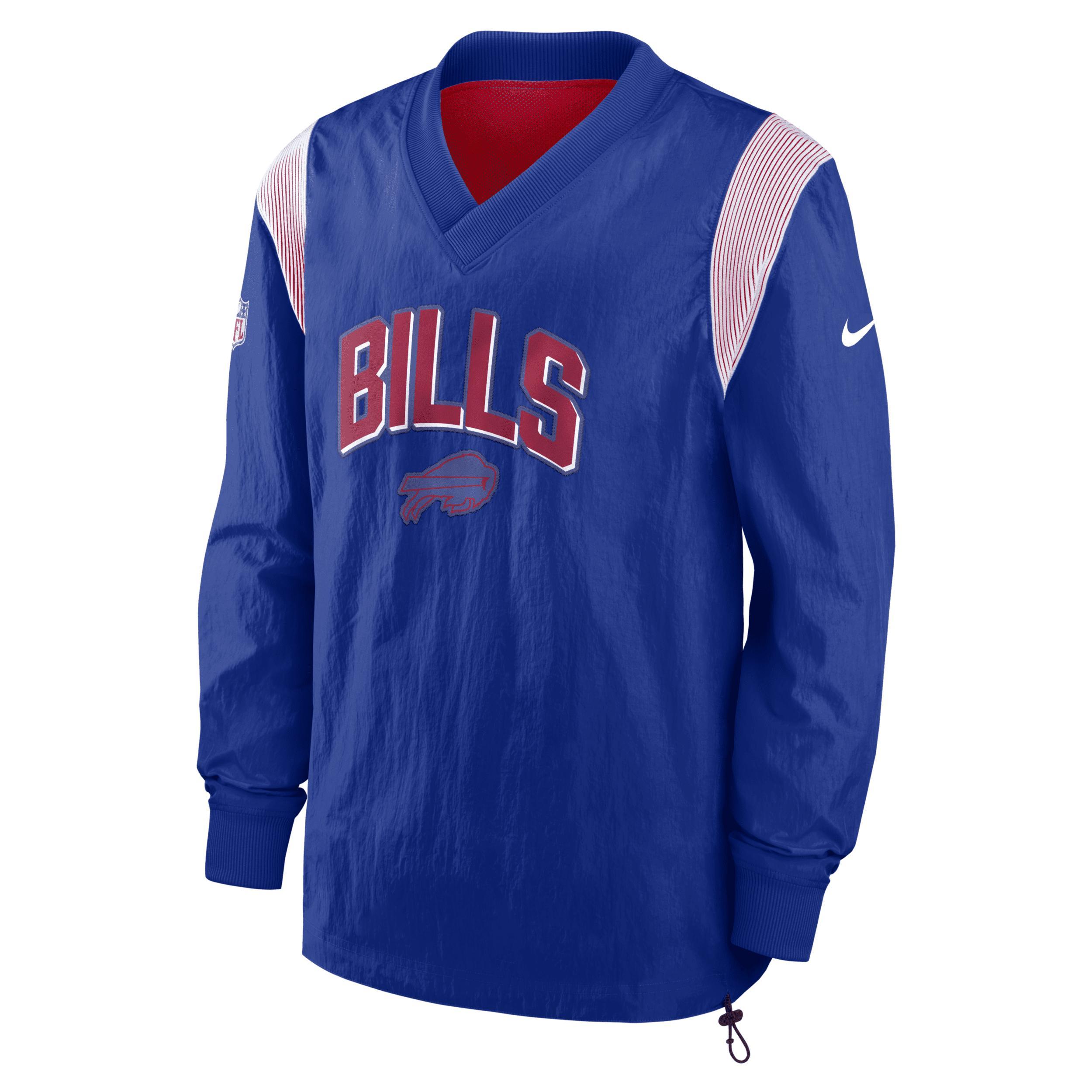 NIKE Men's  Royal Buffalo Bills Sideline Athletic Stack V-neck Pullover Windshirt Jacket Product Image