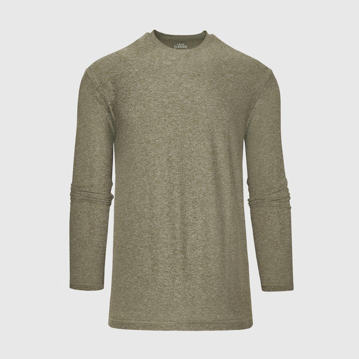 Heather Military Green Active Long Sleeve Crew T-Shirt Product Image