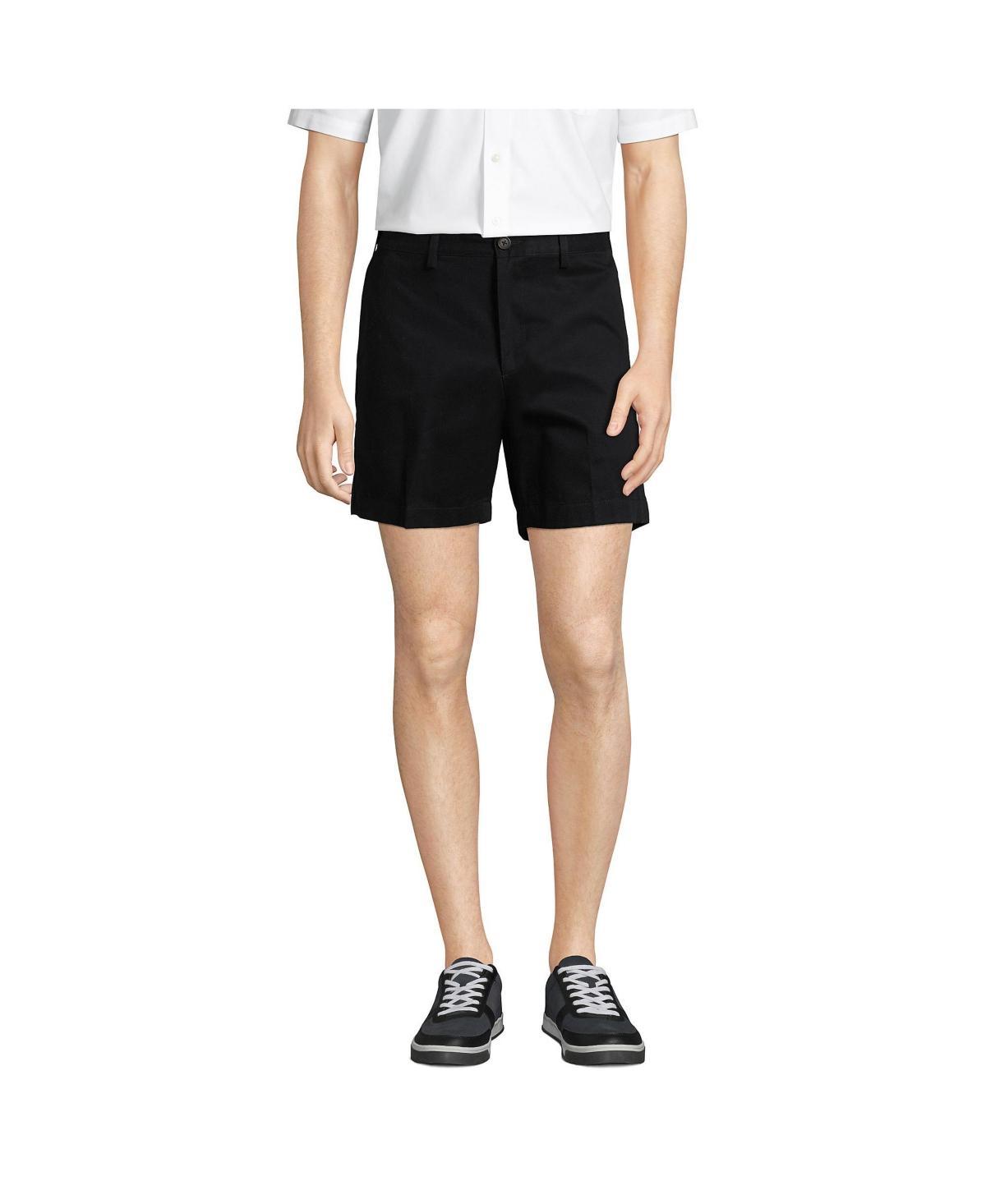 Men's Lands' End Comfort Waist 6-inch No-Iron Chino Shorts, Size: 36, Light Grey Product Image