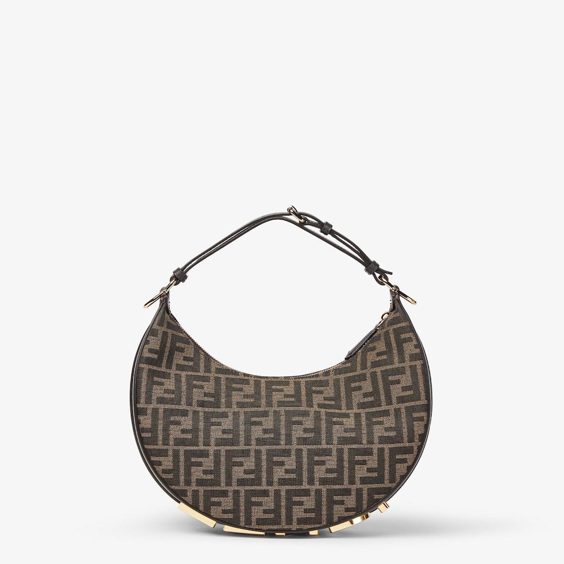 Fendigraphy SmallBrown FF jacquard fabric bag Product Image