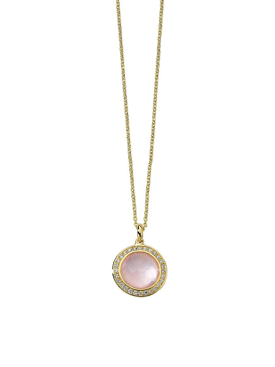 Ippolita 18K Yellow Gold Lollipop Turquoise Mini Pendant Necklace with Pave Diamonds, 18 Product Image