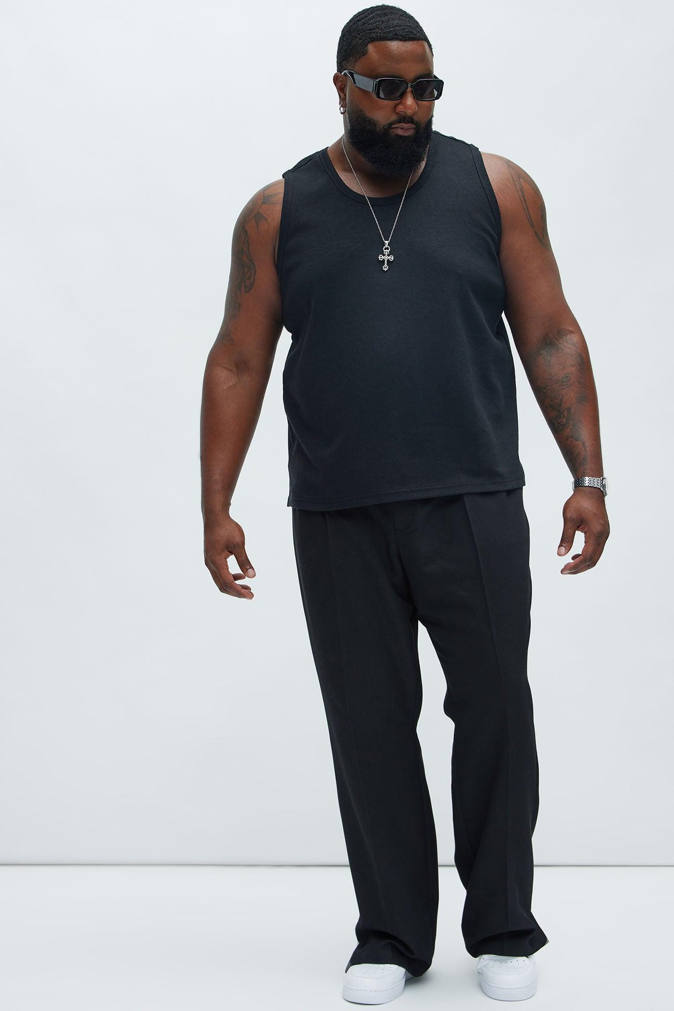Duval Textured Relaxed Tank - Black Product Image