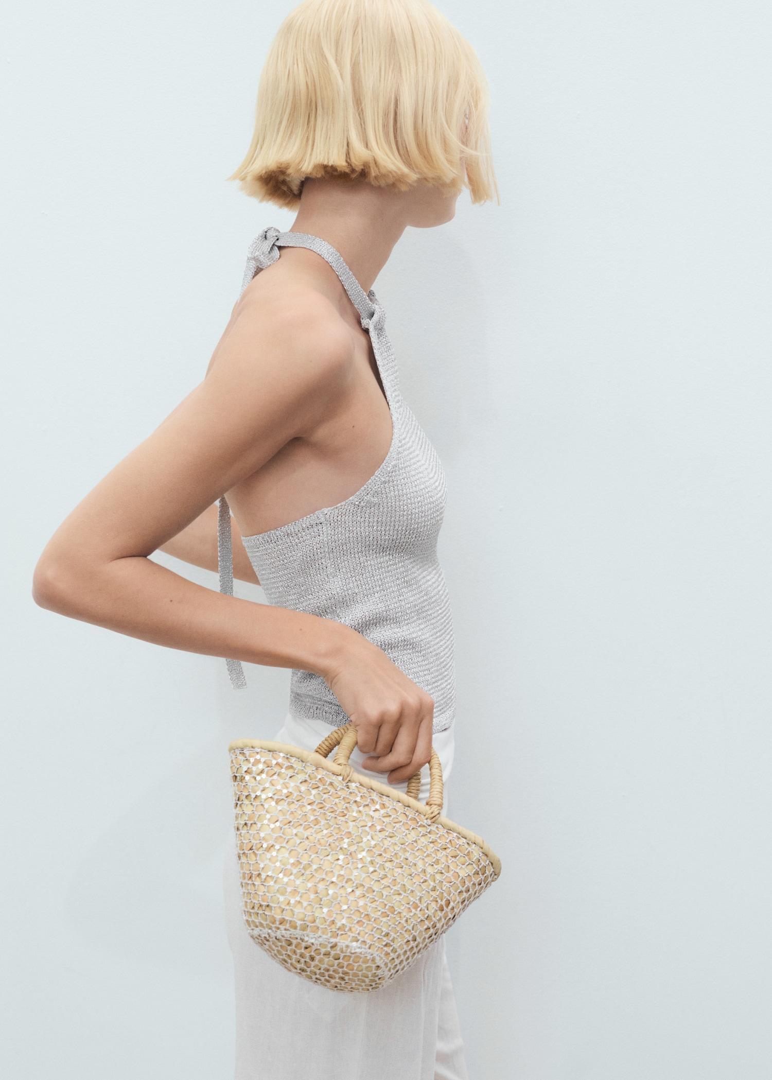 Halter-neck lurex knitted top - Women | MANGO USA Product Image