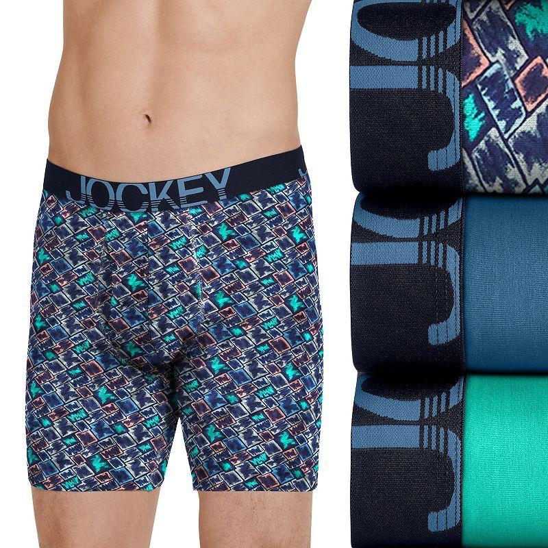 Men's Jockey® 3-pack ActiveStretch™ Long Leg Briefs, Size: Medium, Turquoise Assorted Product Image