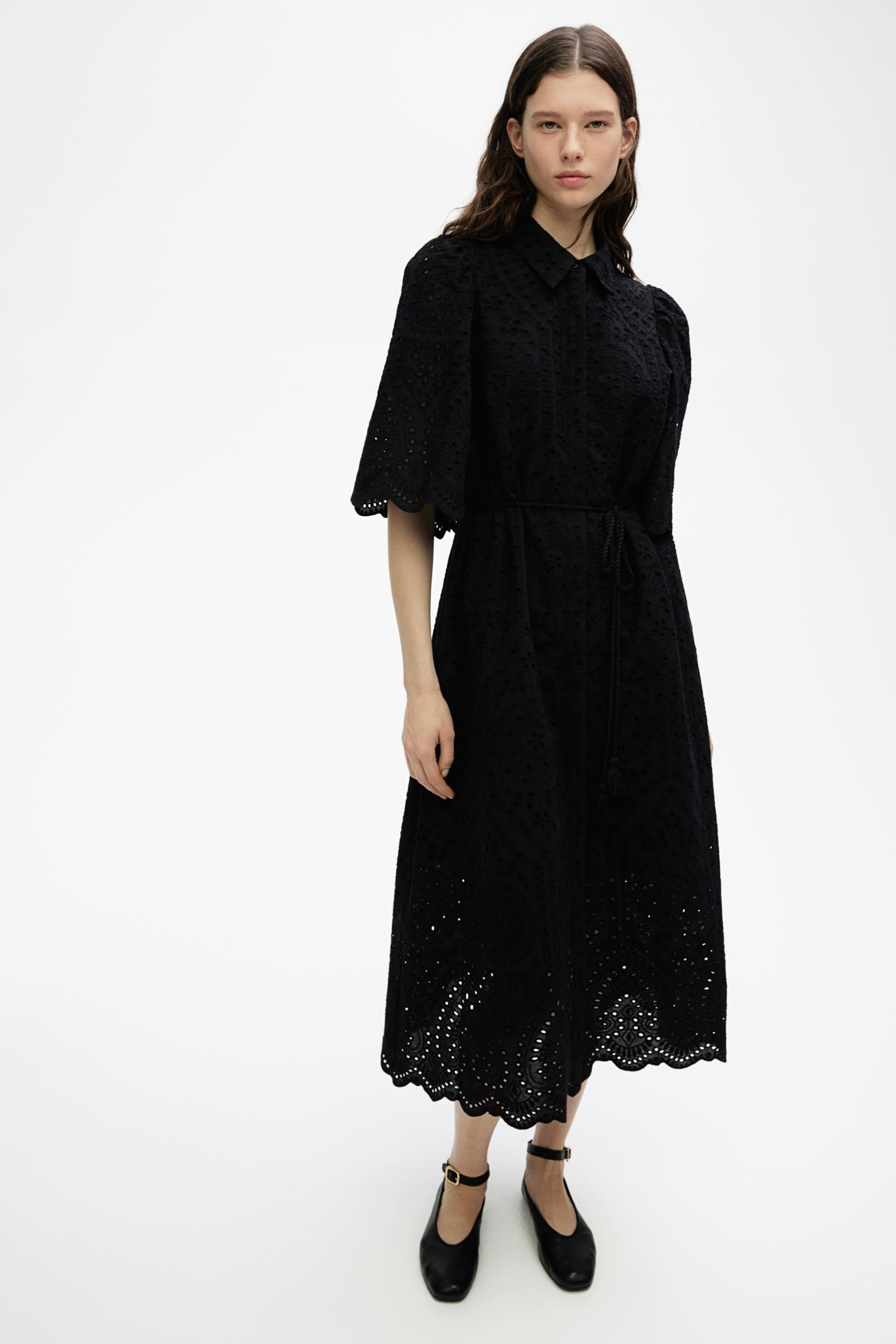 Eyelet Embroidered Shirt Dress Product Image