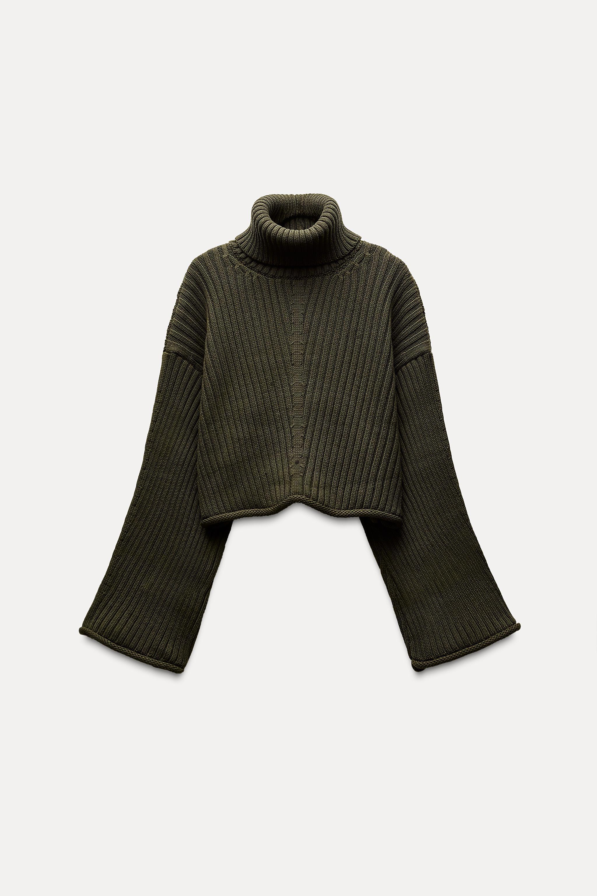 RIB KNIT CROP SWEATER Product Image